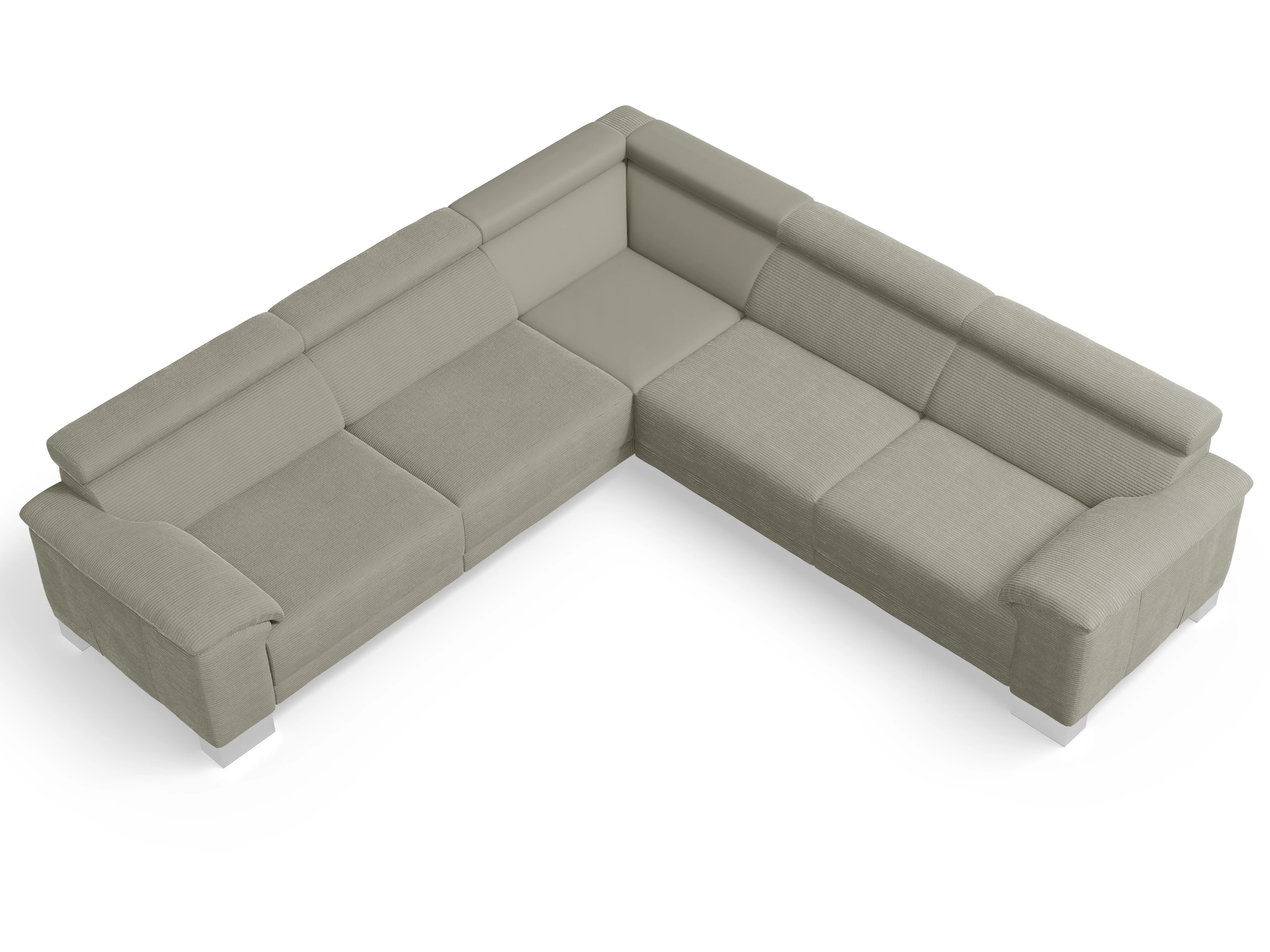 Ansicht des Produktes Antonio Ecksofa gleichschenklig in Stoff Braun
