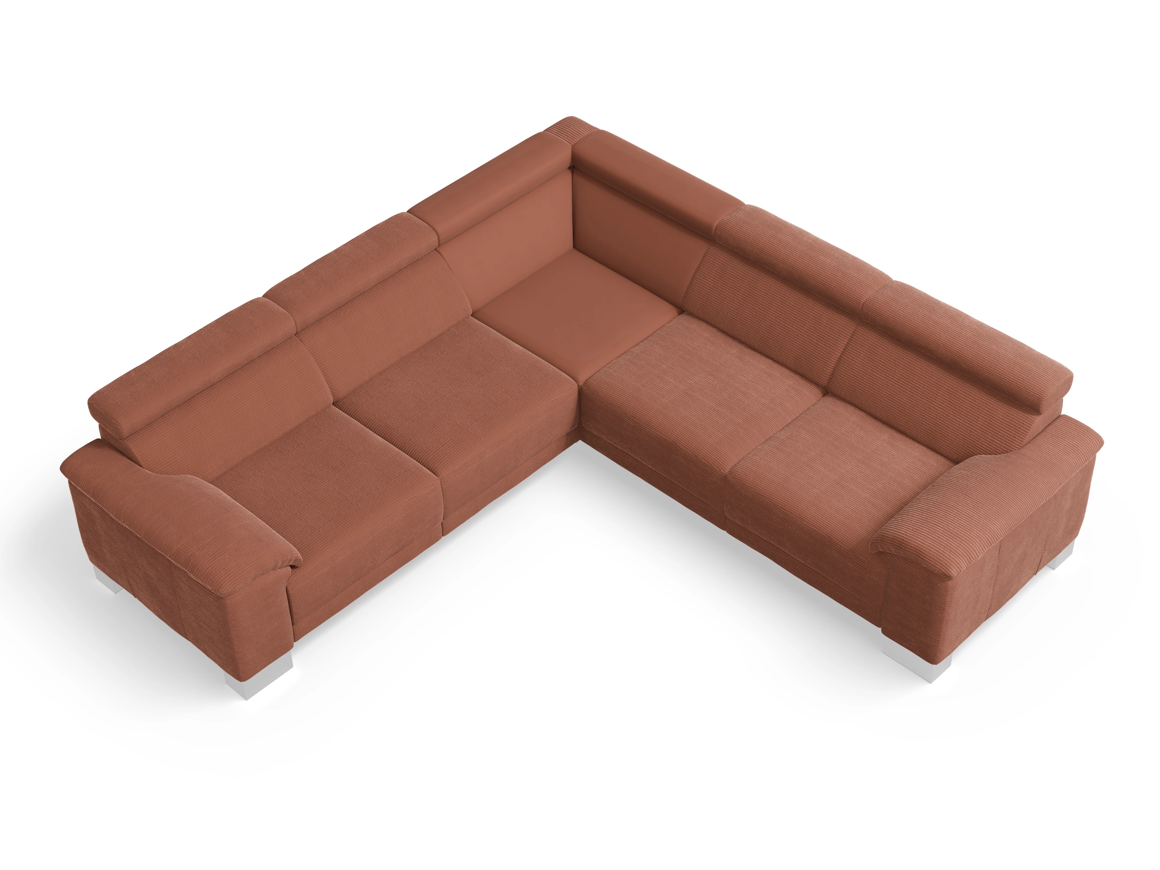 Ansicht des Produktes Antonio Ecksofa gleichschenklig in Stoff Braun