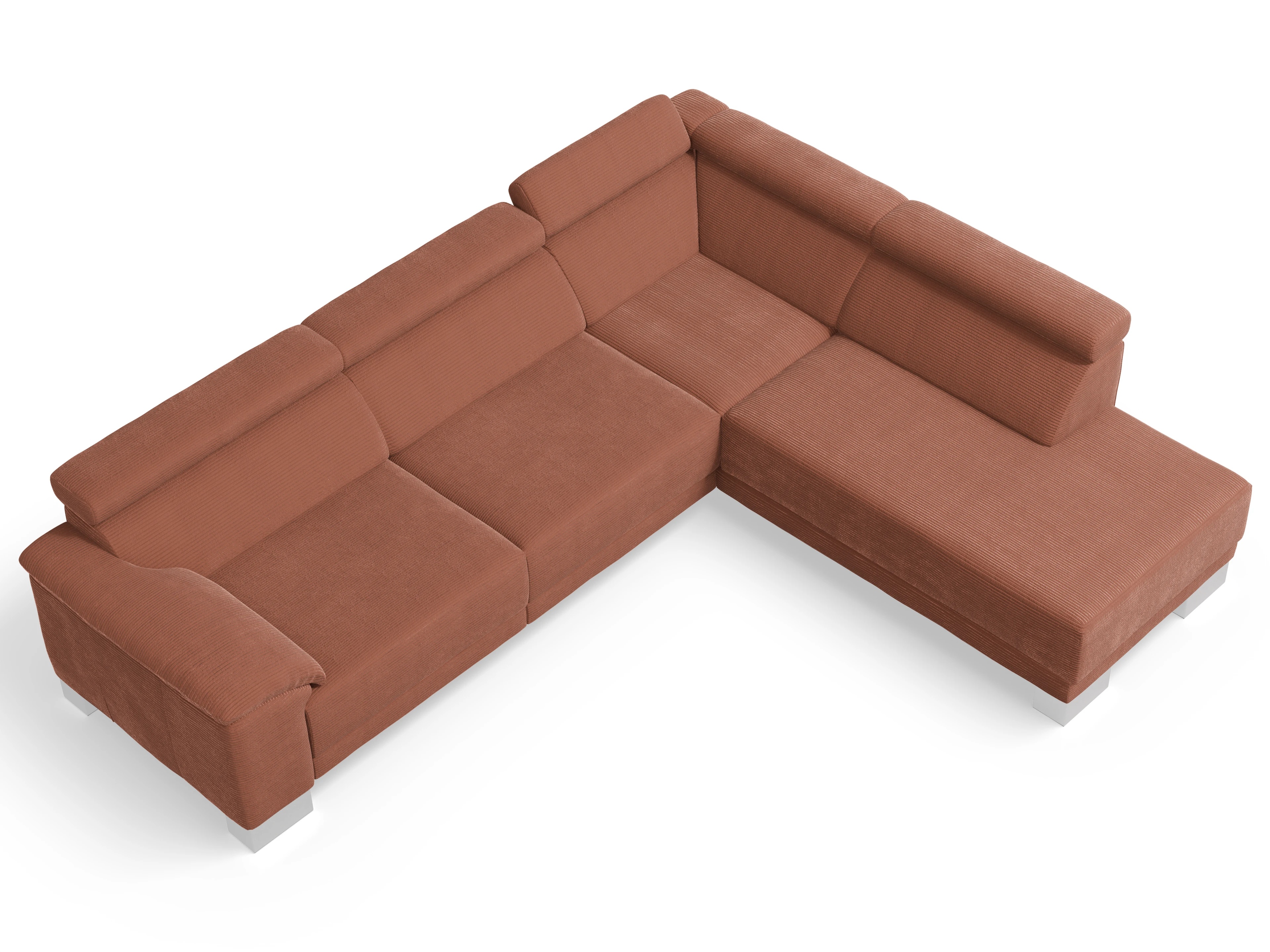 Ansicht des Produktes Antonio Ecksofa rechts Abschluss offen in Stoff Braun