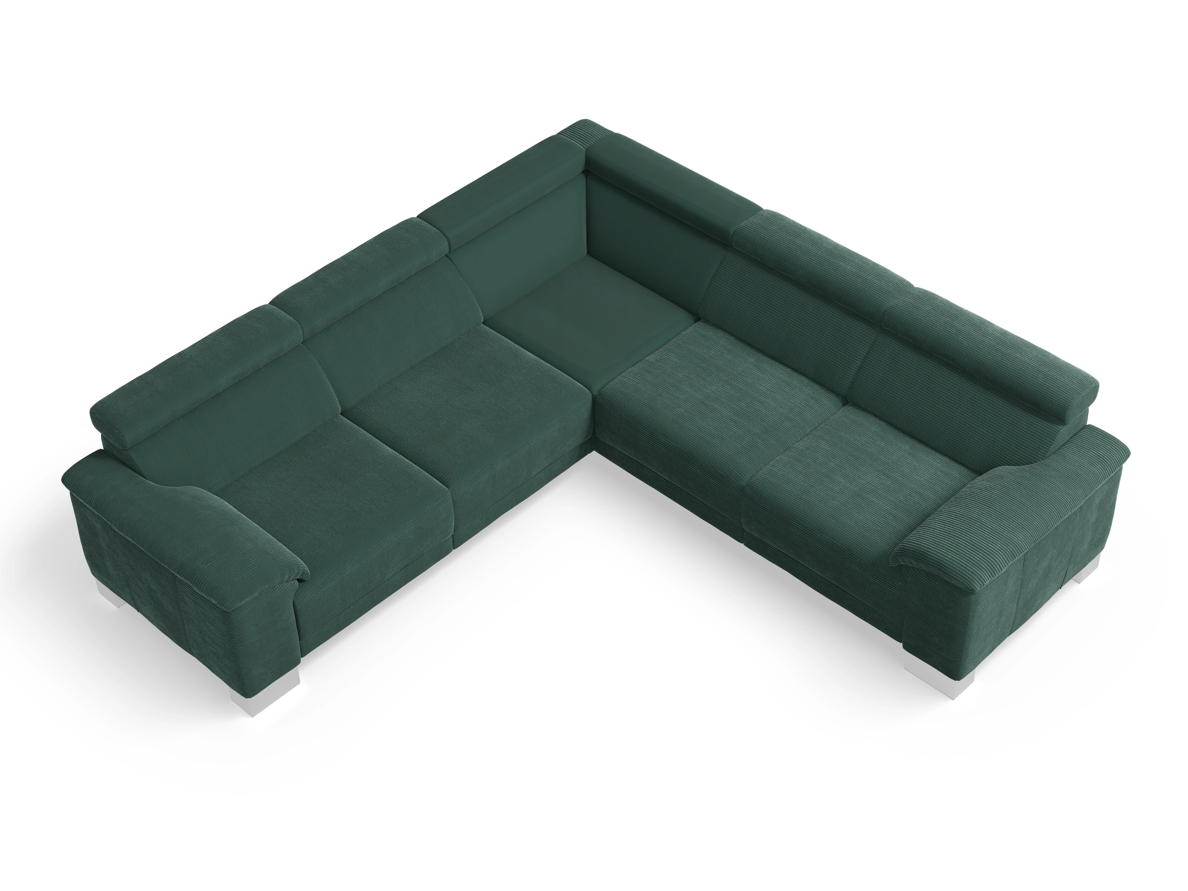 Ansicht des Produktes Antonio Ecksofa gleichschenklig in Stoff Grün