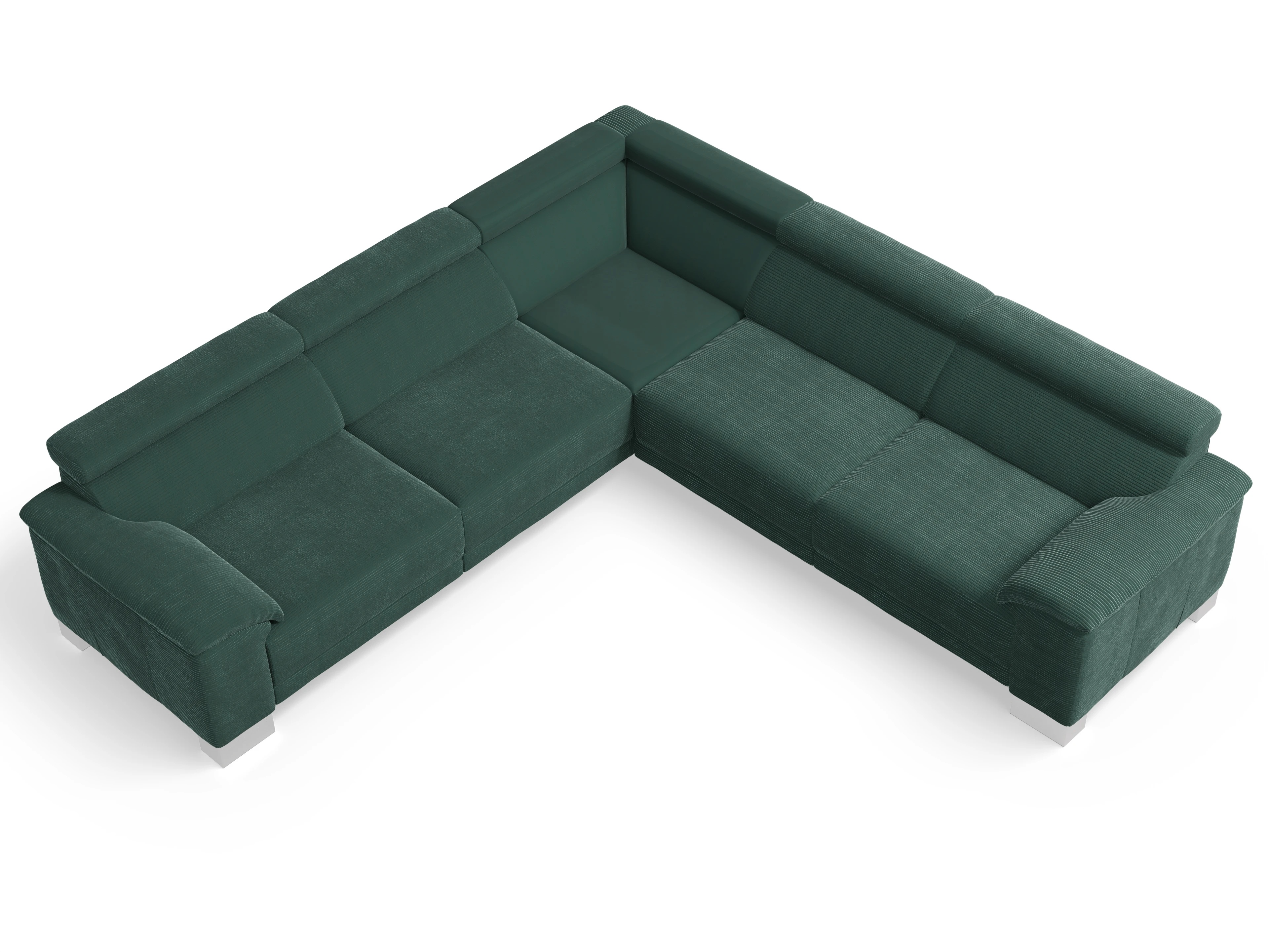 Ansicht des Produktes Antonio Ecksofa gleichschenklig in Stoff Grün