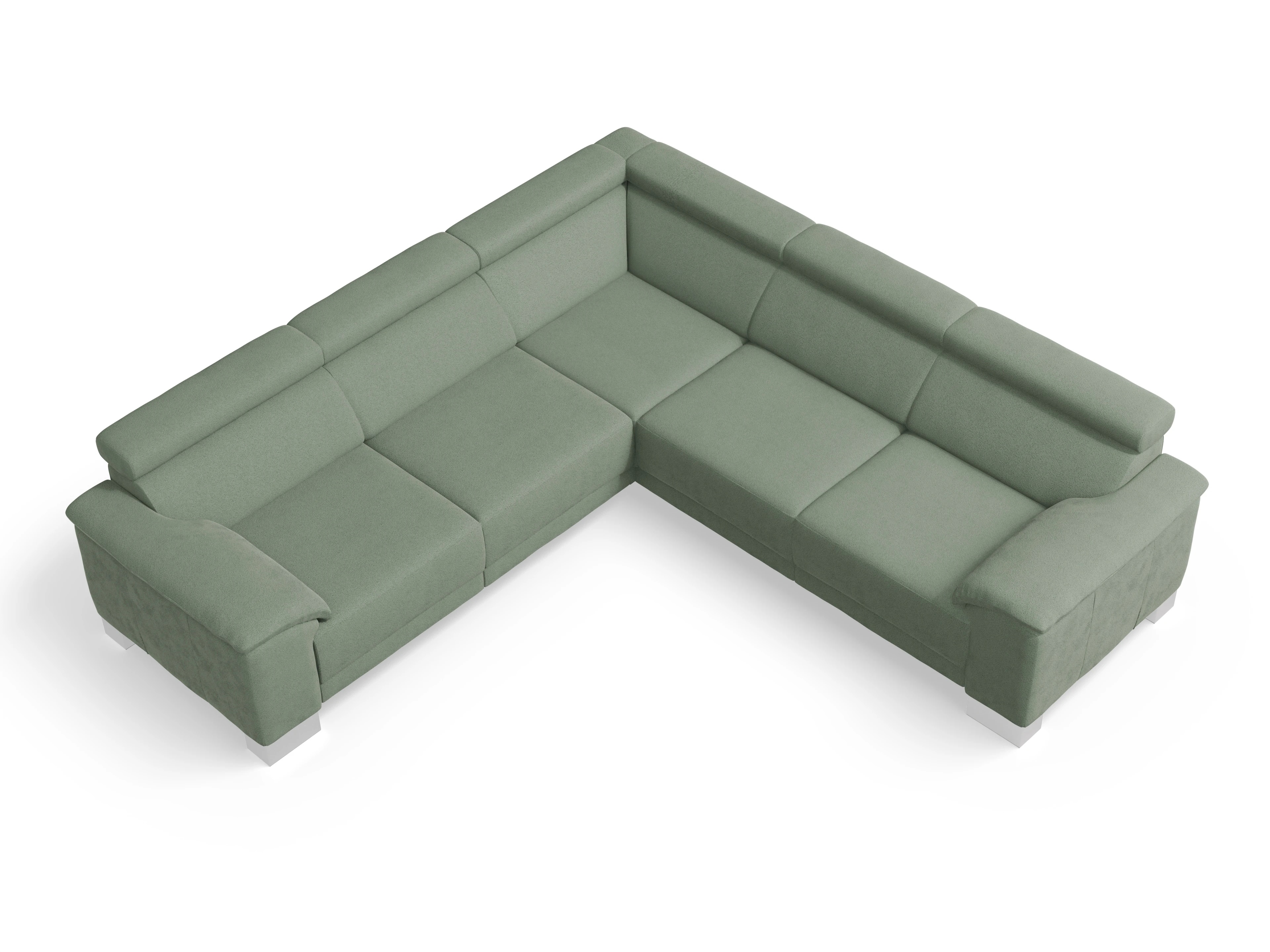 Antonio Ecksofa SPE Medium Ansicht des Produktes Antonio Ecksofa gleichschenklig in Stoff Grün