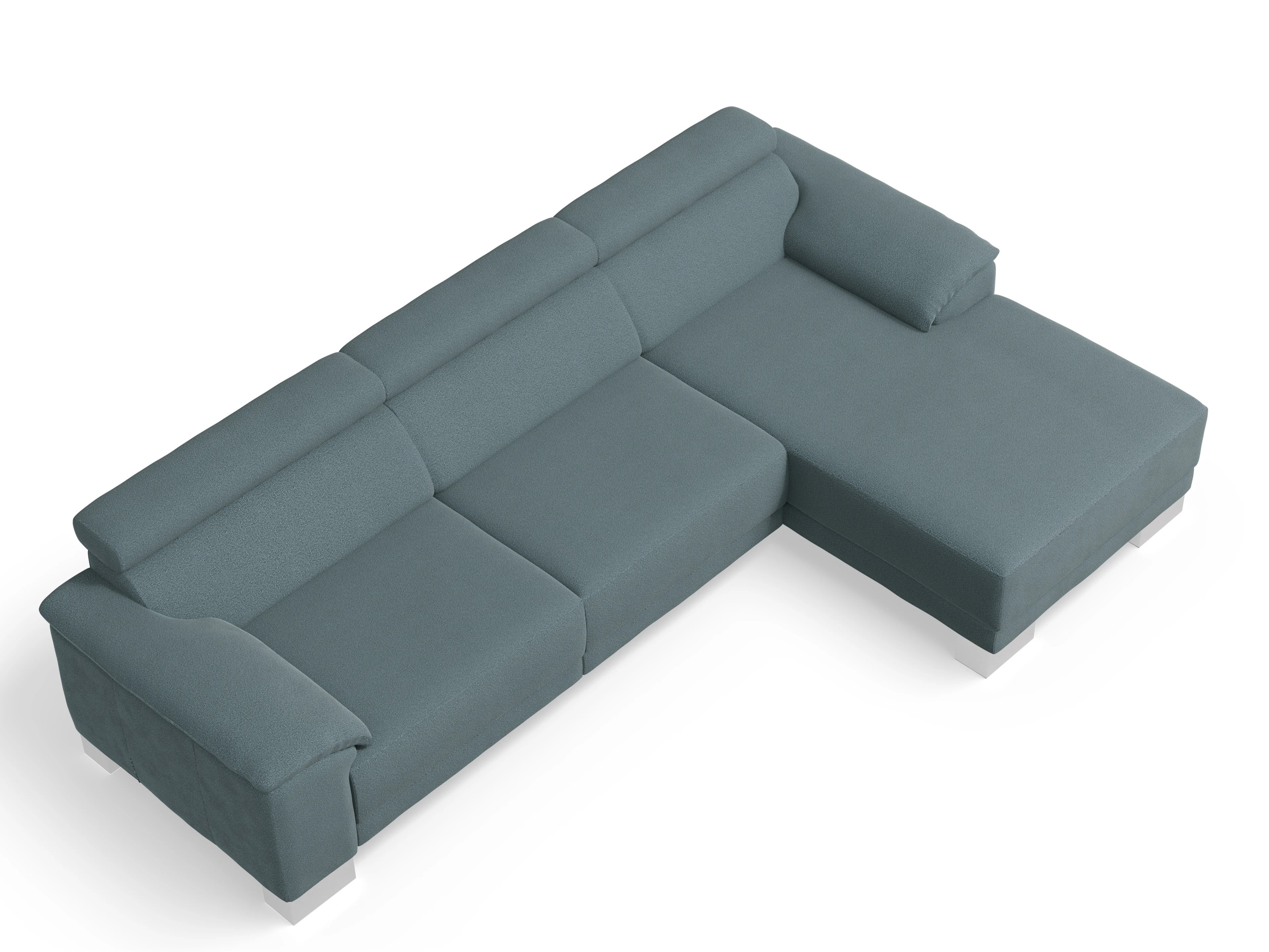 Antonio Ecksofa LO Large R Ansicht des Produktes Antonio Ecksofa rechts Abschluss offen in Stoff Grün
