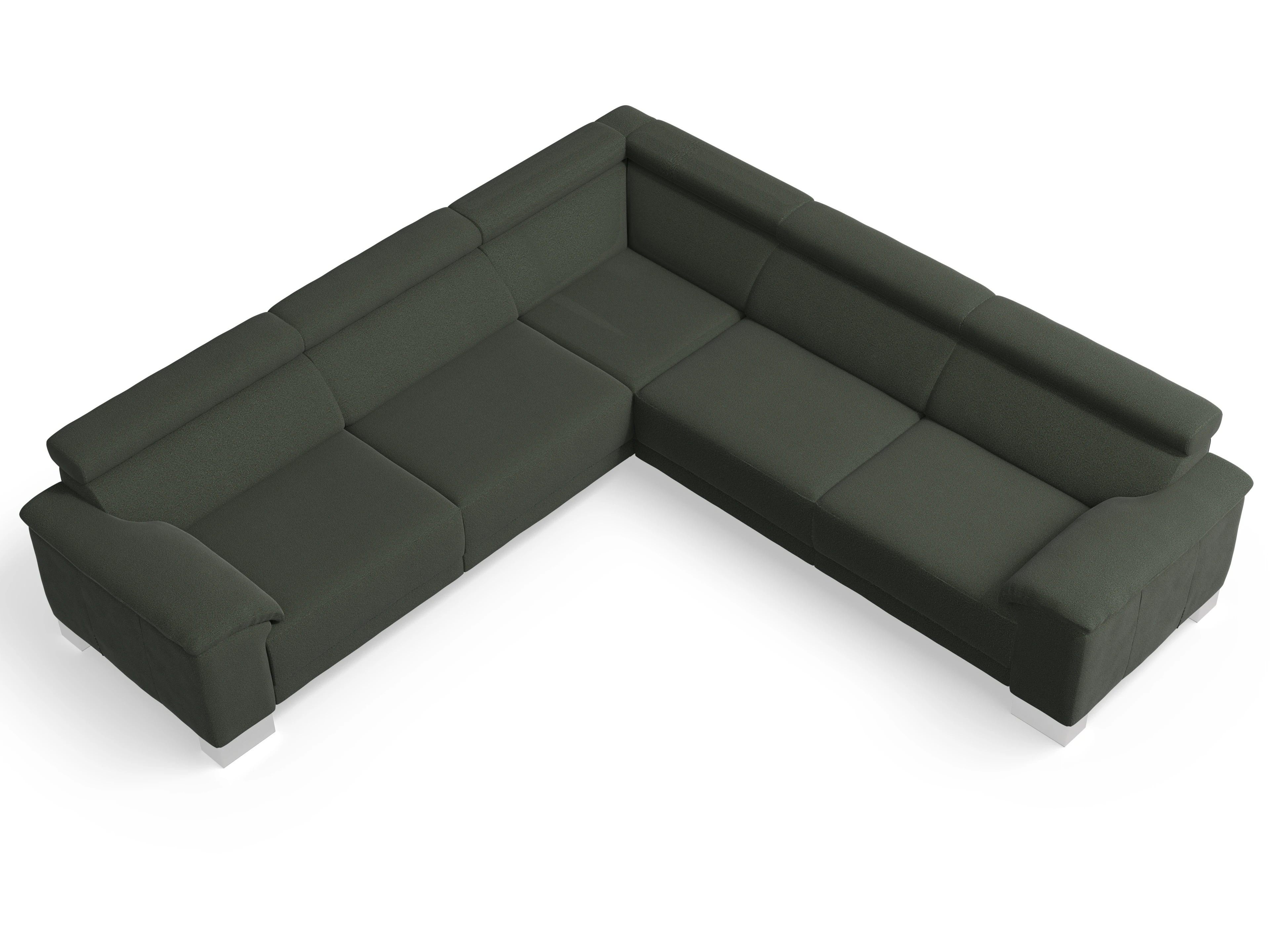 Ansicht des Produktes Antonio Ecksofa gleichschenklig in Stoff Grün