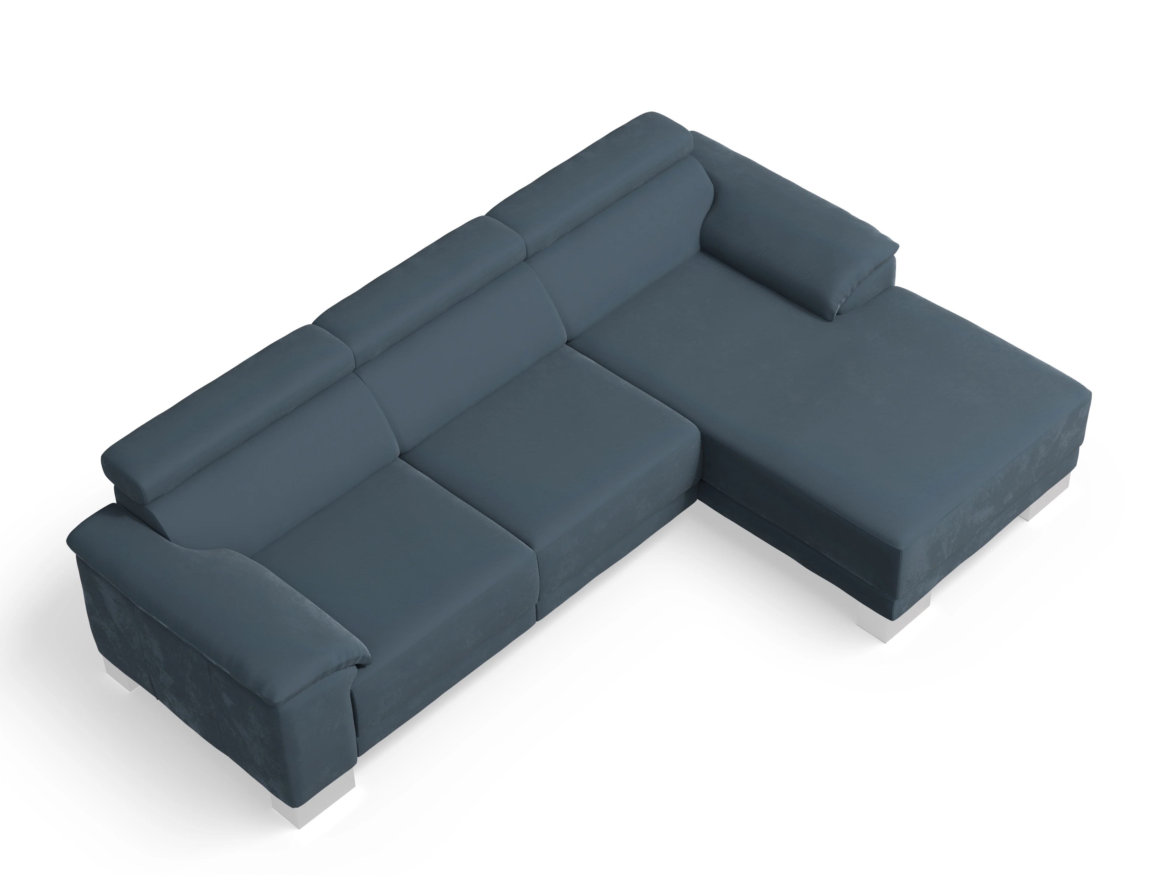 Antonio Ecksofa LO Medium R Ansicht des Produktes Antonio in Stoff Blau