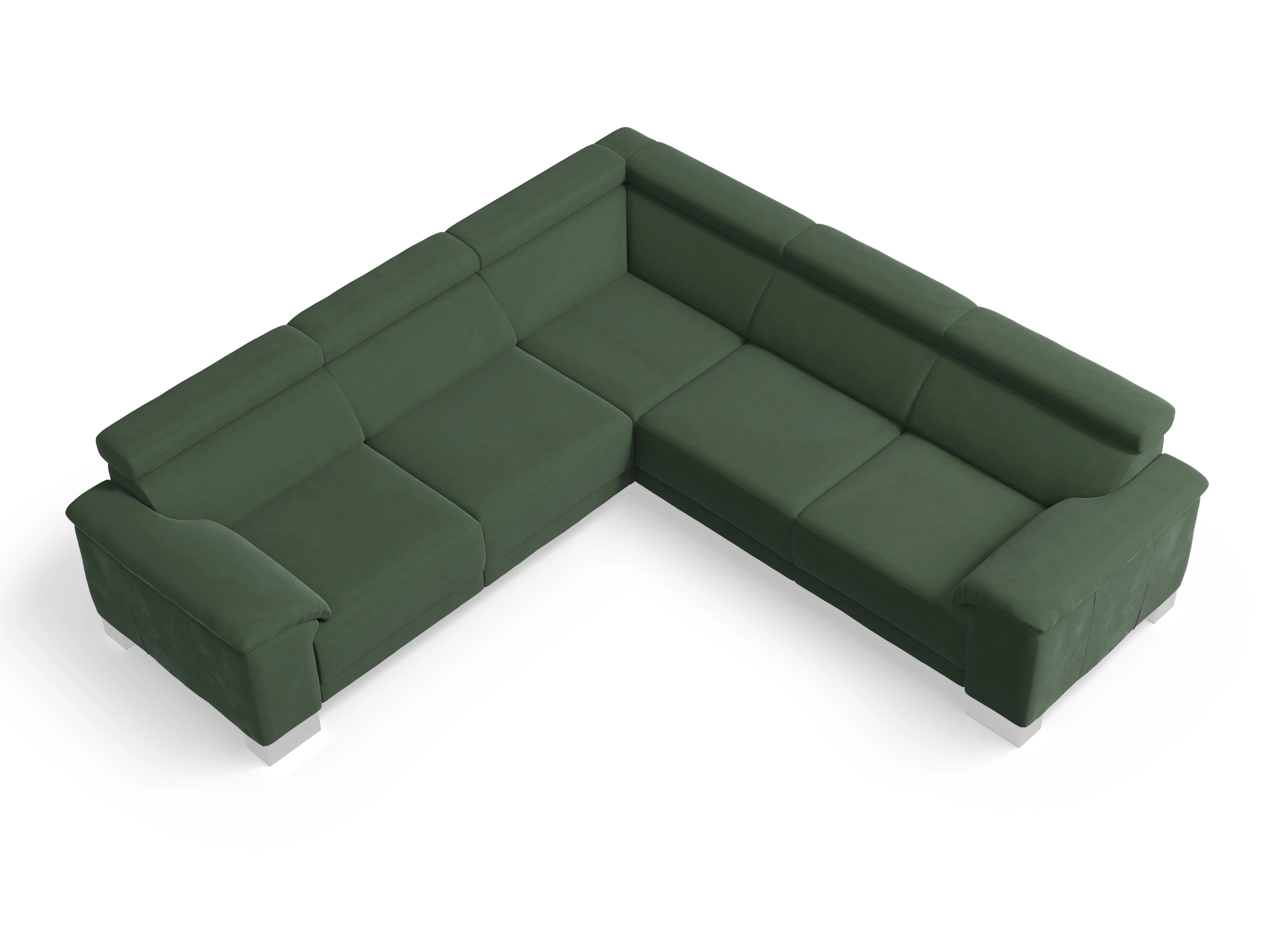 Ansicht des Produktes Antonio Ecksofa gleichschenklig in Stoff Grün