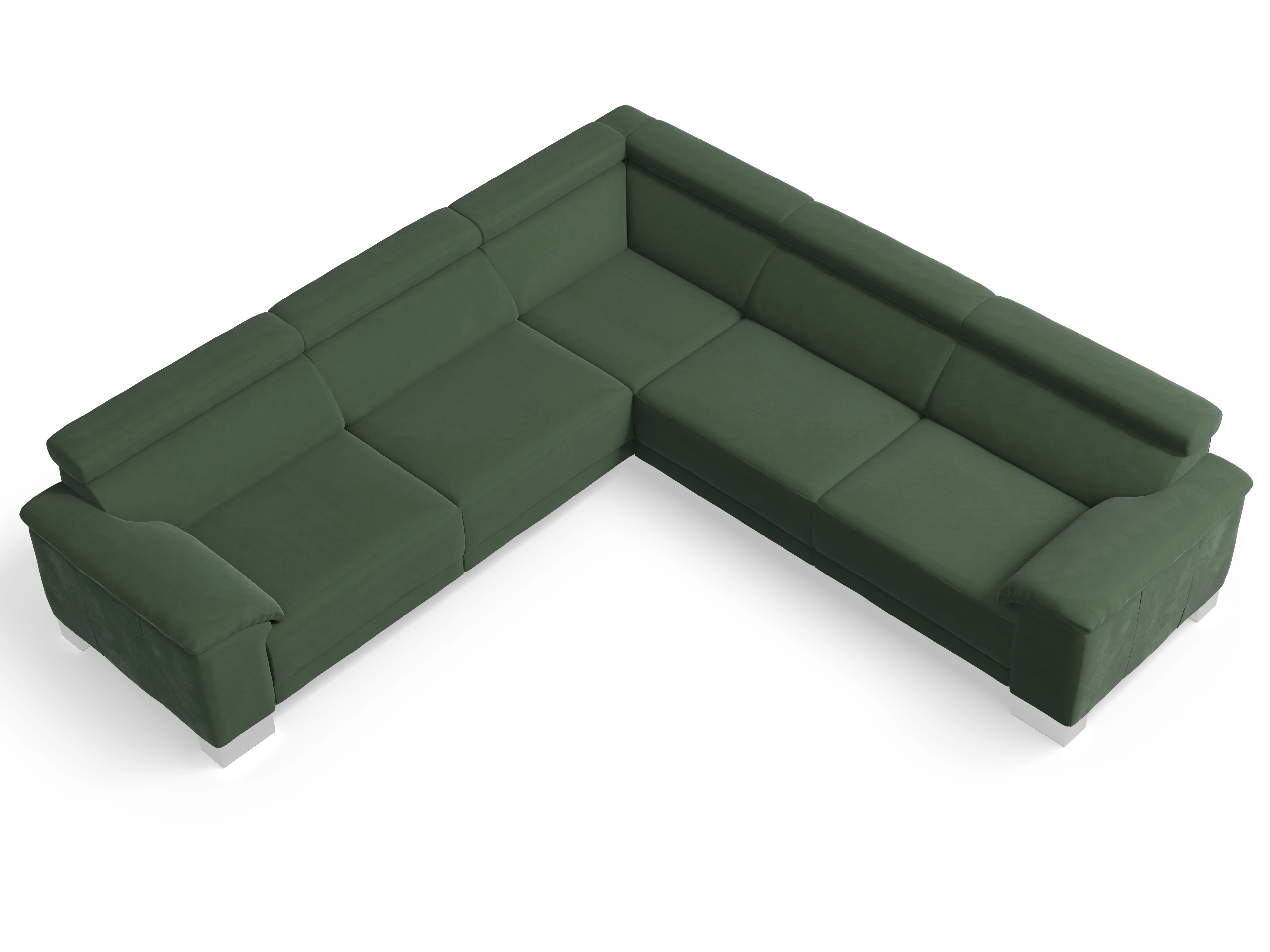 Ansicht des Produktes Antonio Ecksofa gleichschenklig in Stoff Grün
