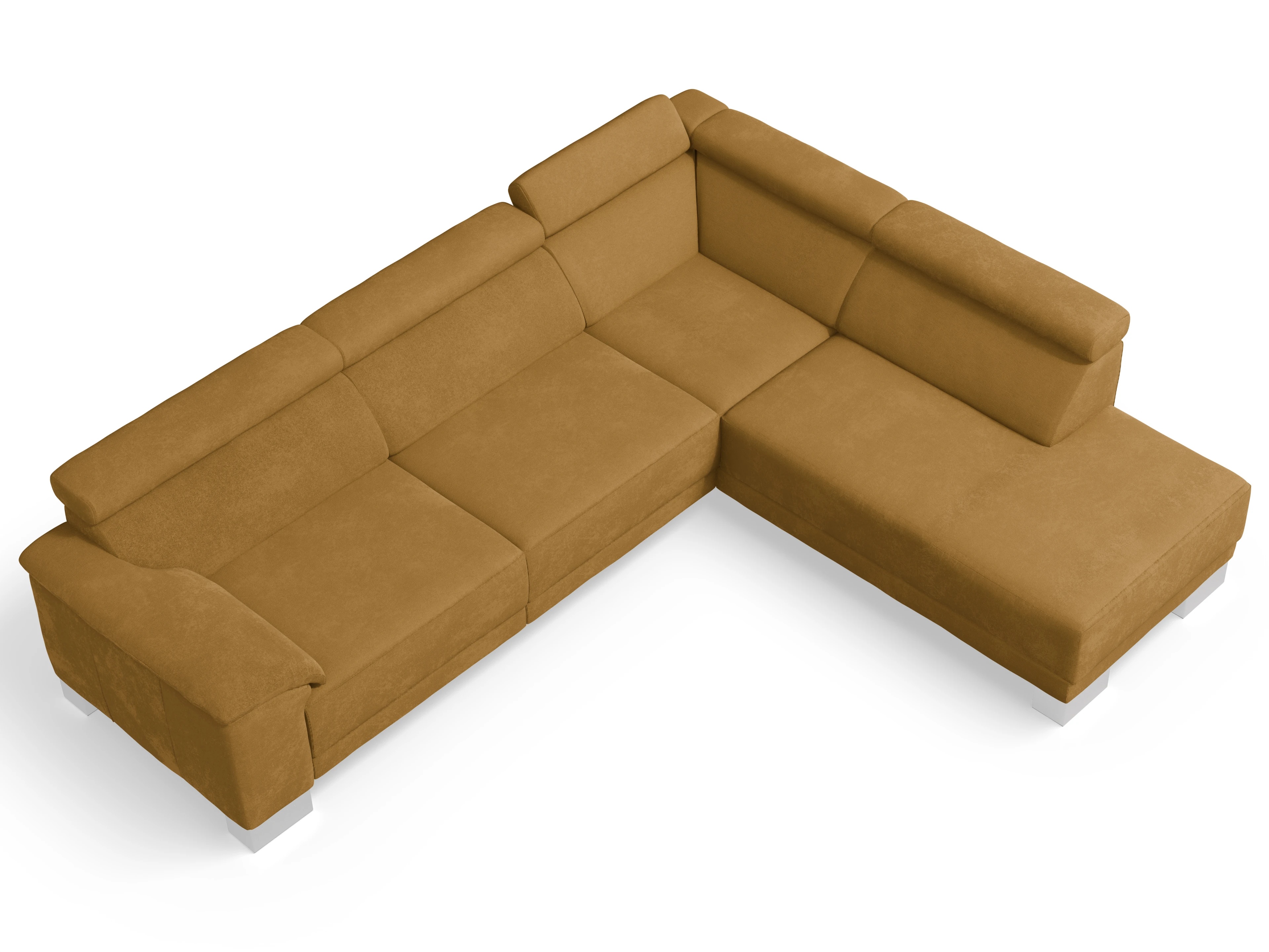 Antonio Ecksofa UM Large Plus R Ansicht des Produktes Antonio Ecksofa rechts Abschluss offen in Stoff Braun