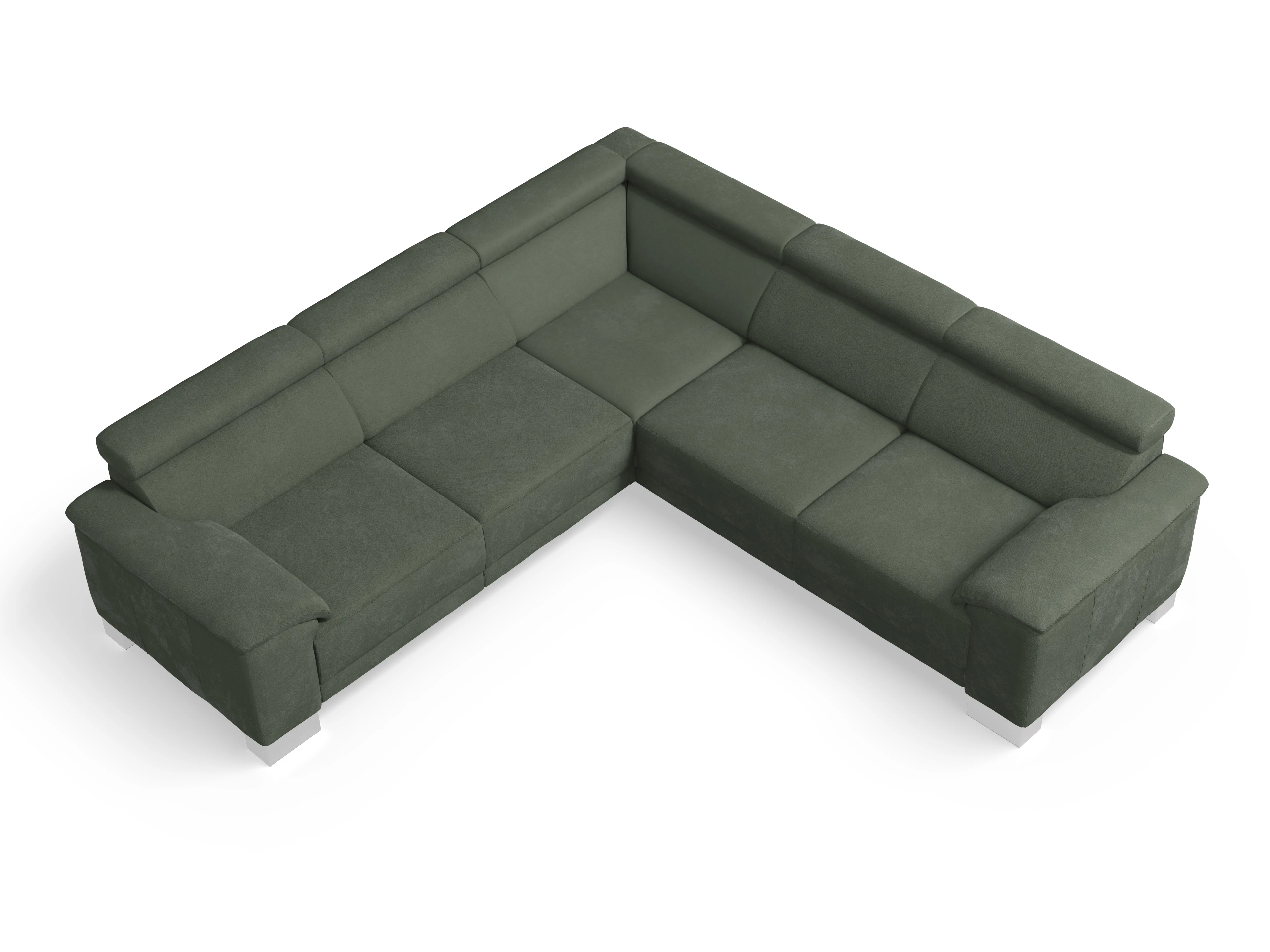 Ansicht des Produktes Antonio Ecksofa gleichschenklig in Stoff Grün