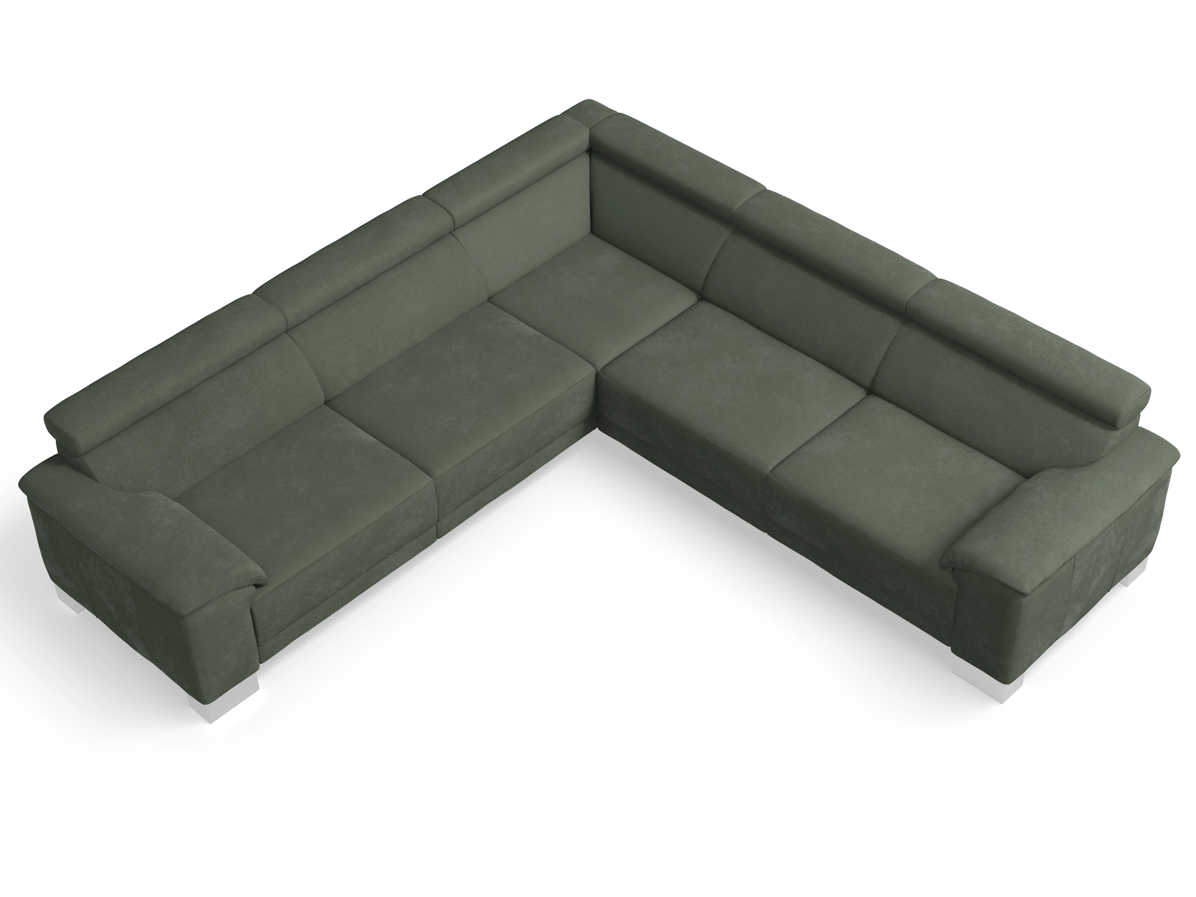 Ansicht des Produktes Antonio Ecksofa gleichschenklig in Stoff Grün