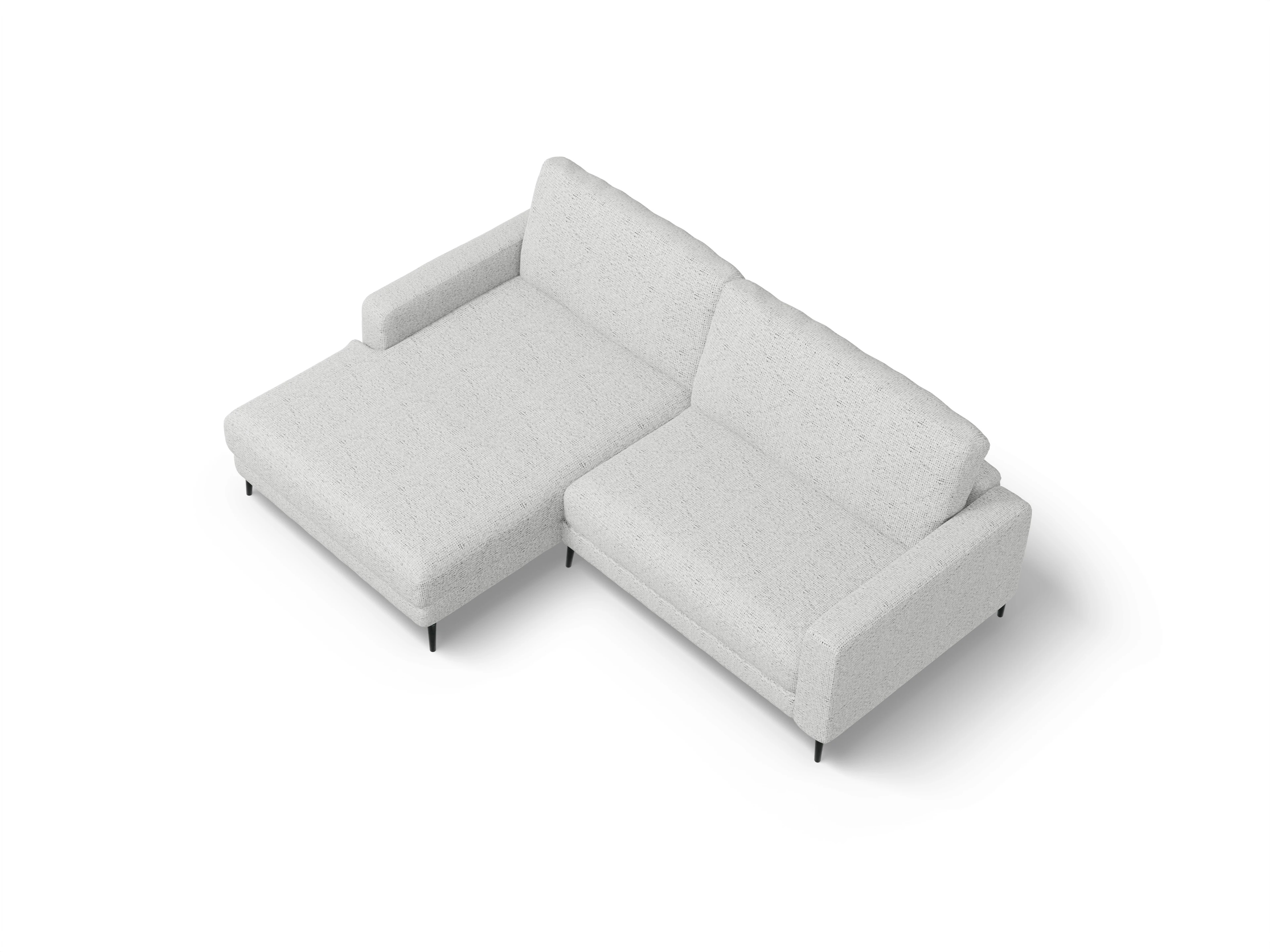 Urbana LO XS L Ansicht des Produktes Urbana Ecksofa links Abschluss offen in Stoff Grau