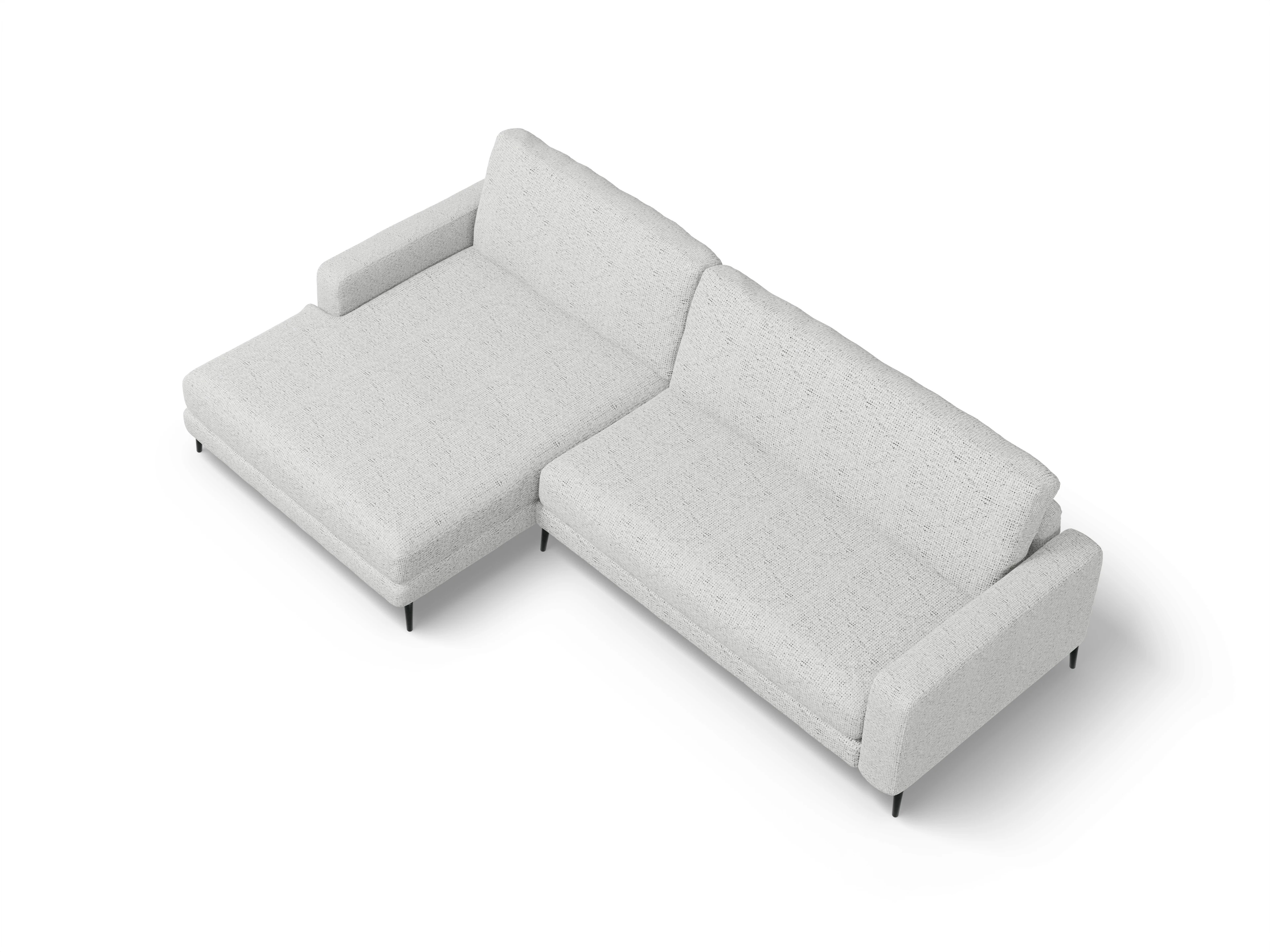 Urbana LOXL Medium L Ansicht des Produktes Urbana Ecksofa links Abschluss offen in Stoff Grau