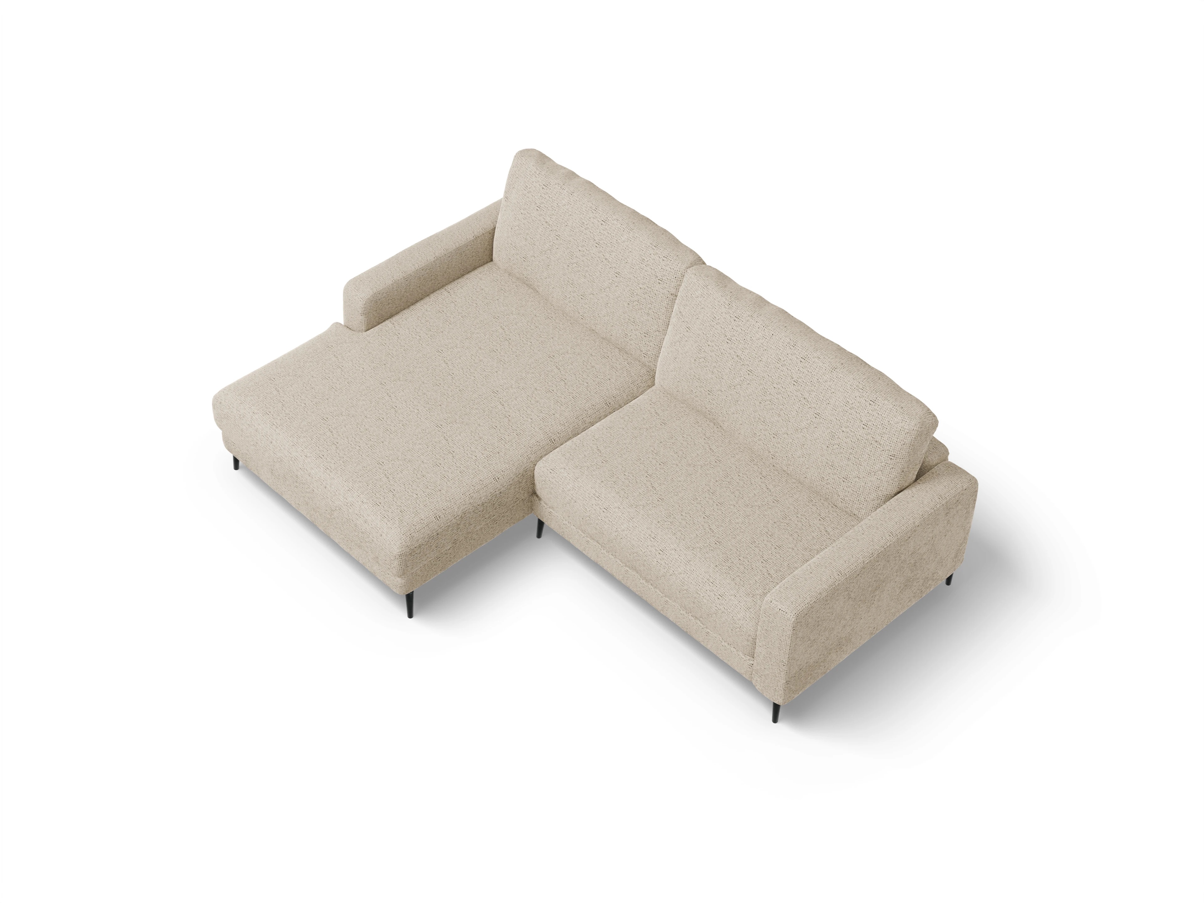 Urbana LO XS L Ansicht des Produktes Urbana Ecksofa links Abschluss offen in Stoff Beige