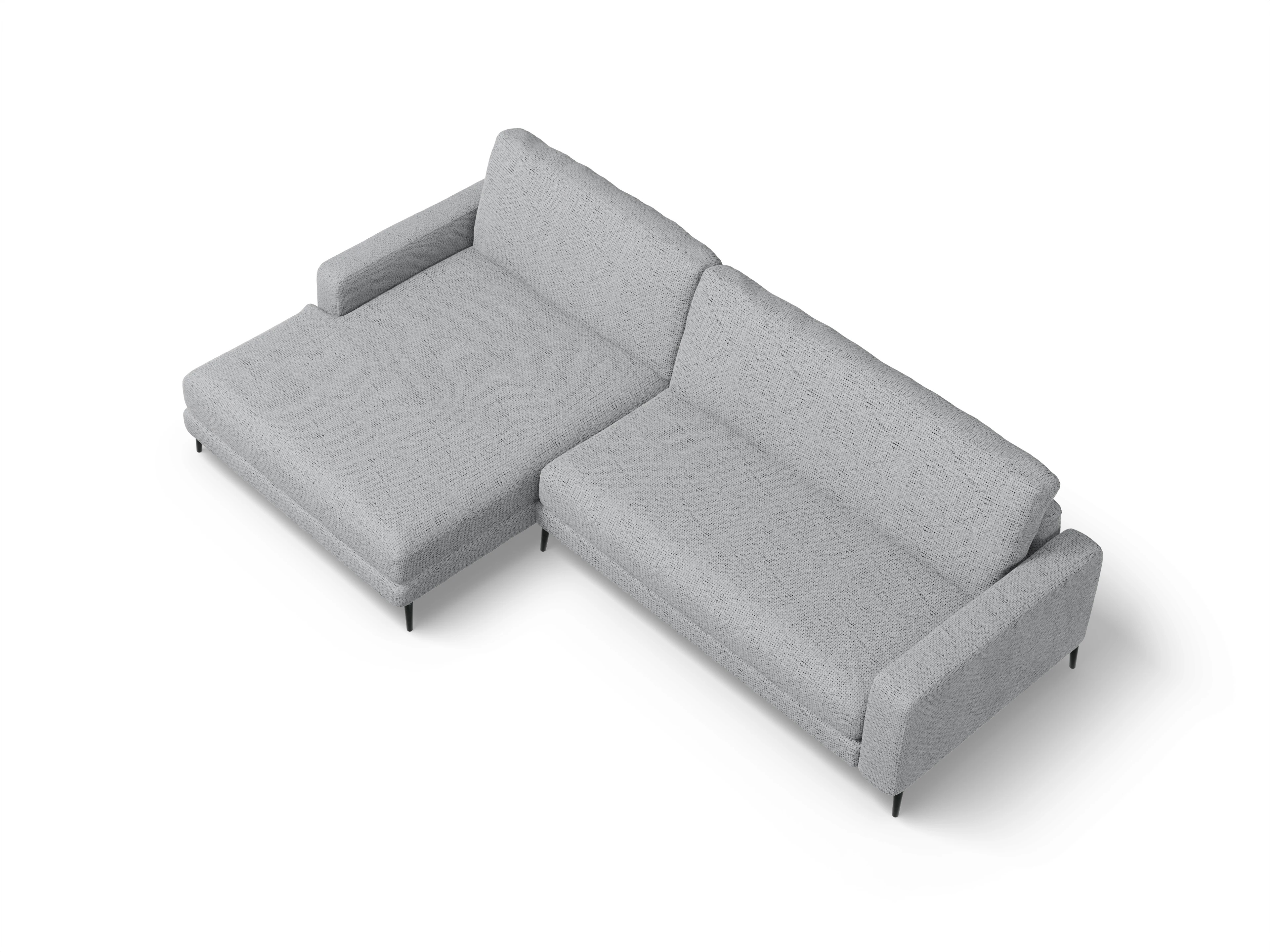 Urbana LOXL Medium L Ansicht des Produktes Urbana Ecksofa links Abschluss offen in Stoff Grau
