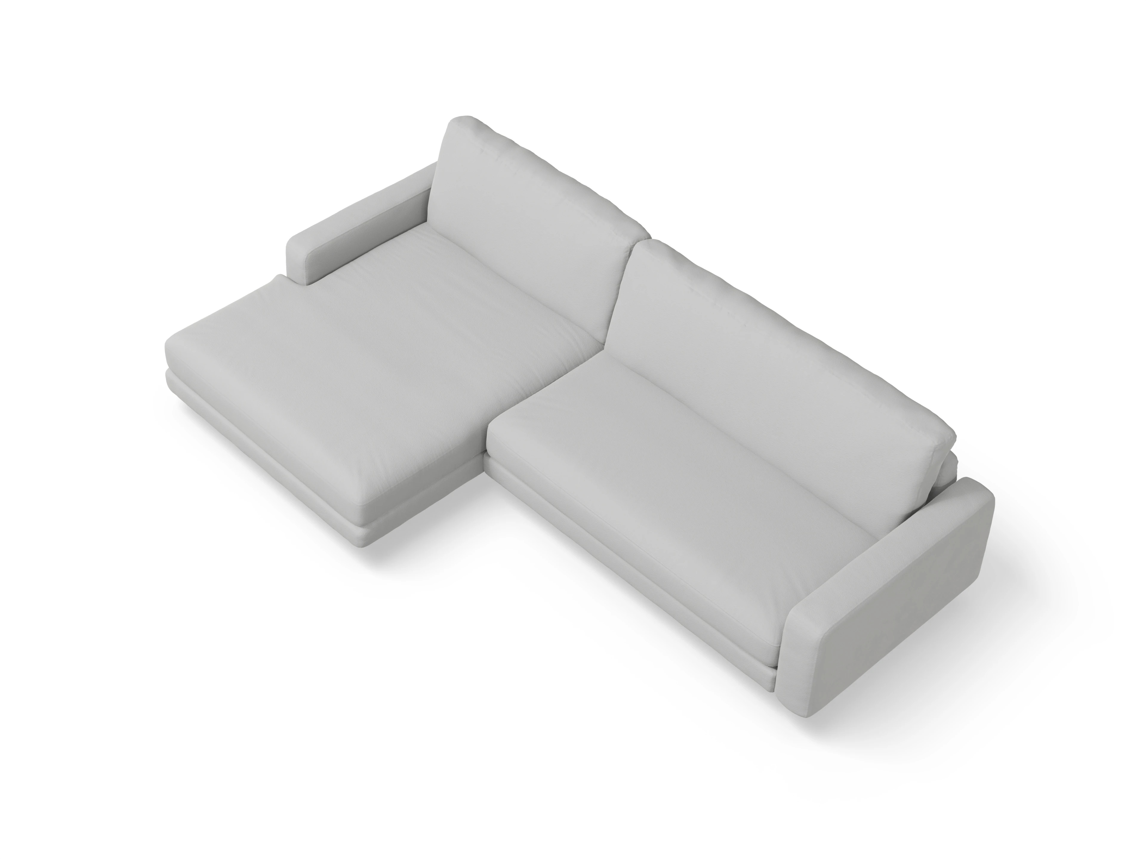 Urbana LOXL Medium L Ansicht des Produktes Urbana Ecksofa links Abschluss offen in Stoff Grau