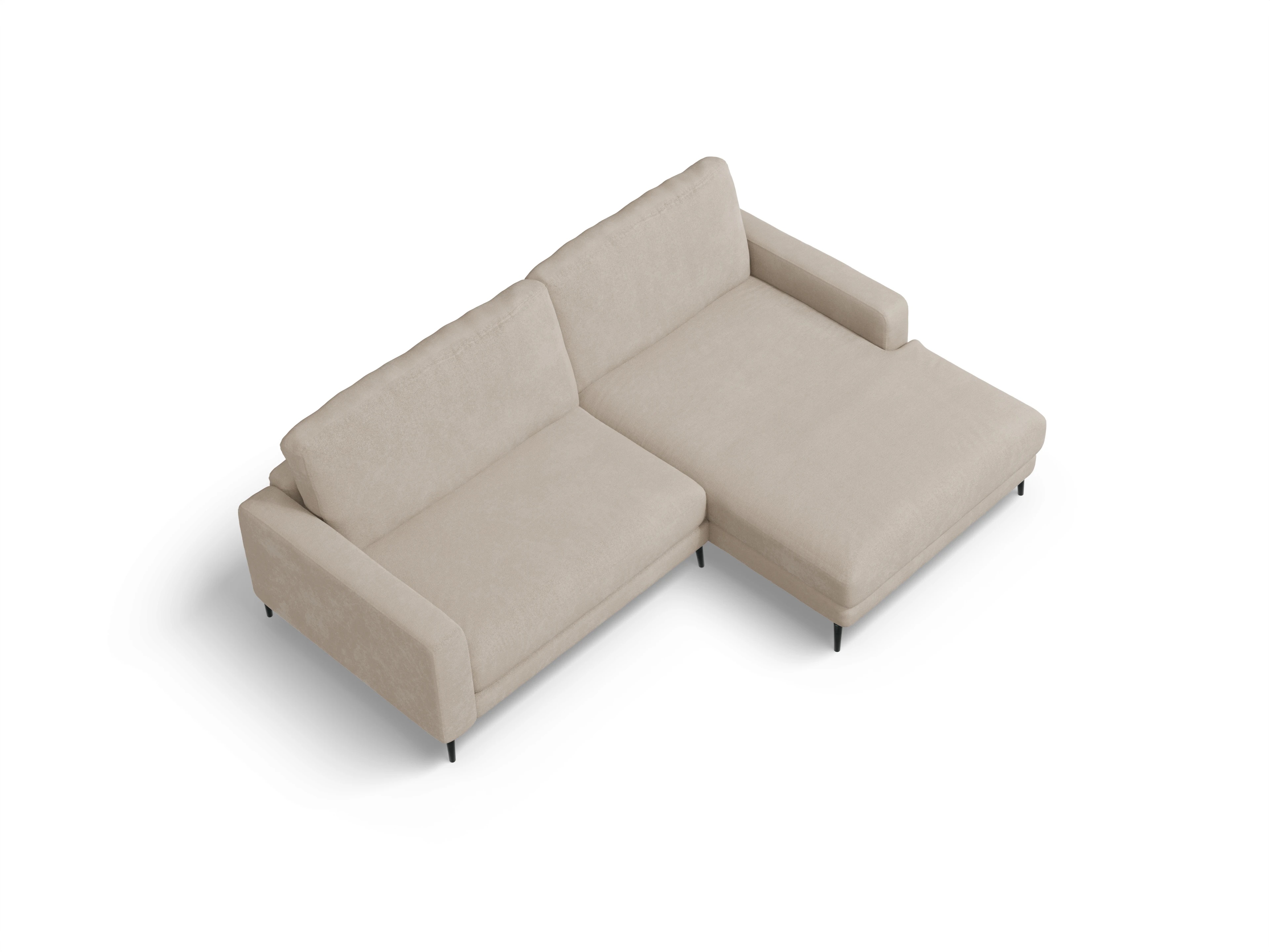 Urbana LO XS R Ansicht des Produktes Urbana Ecksofa rechts Abschluss offen in Stoff Beige