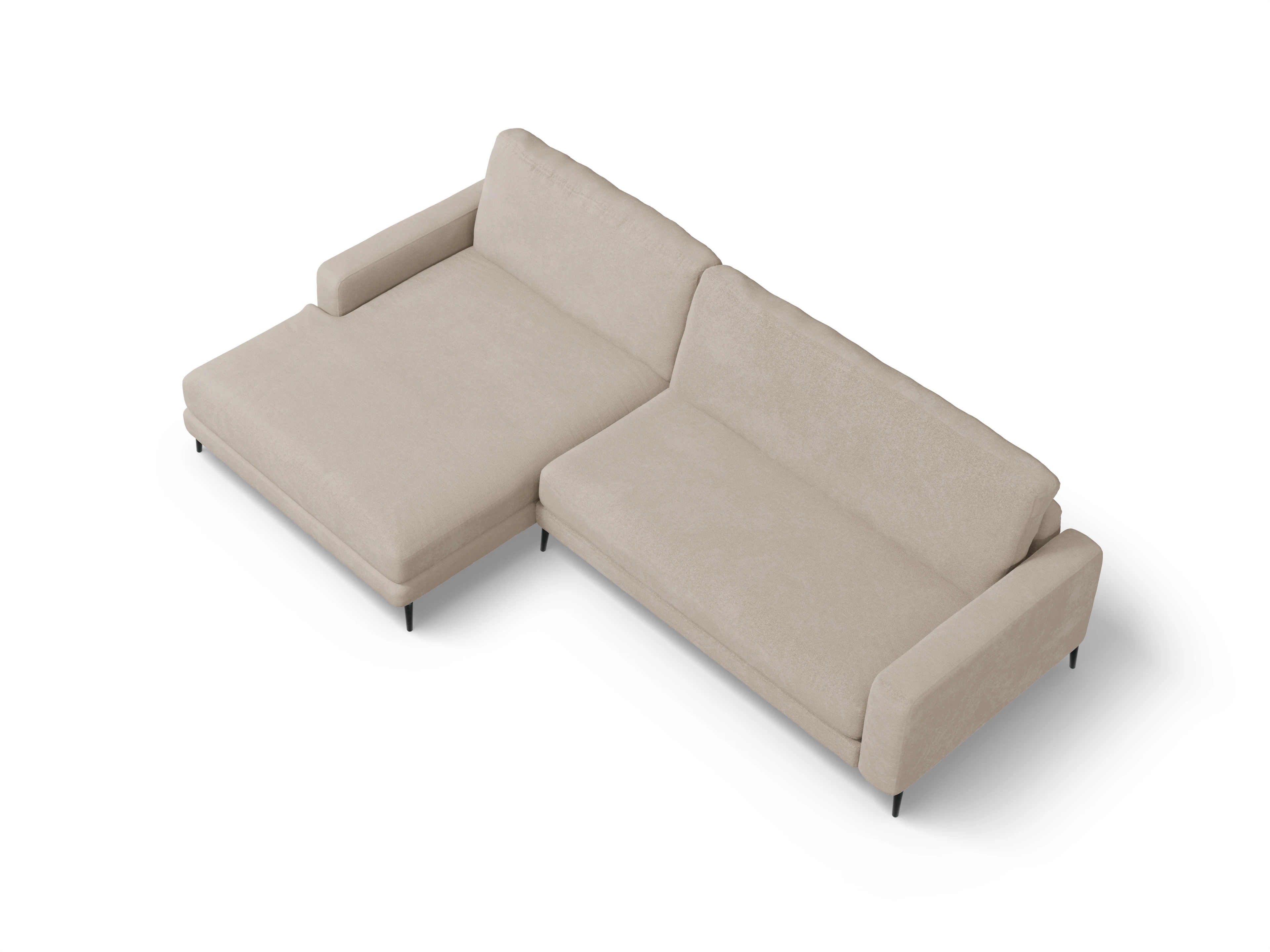 Urbana LOXL Medium L Ansicht des Produktes Urbana Ecksofa links Abschluss offen in Stoff Beige