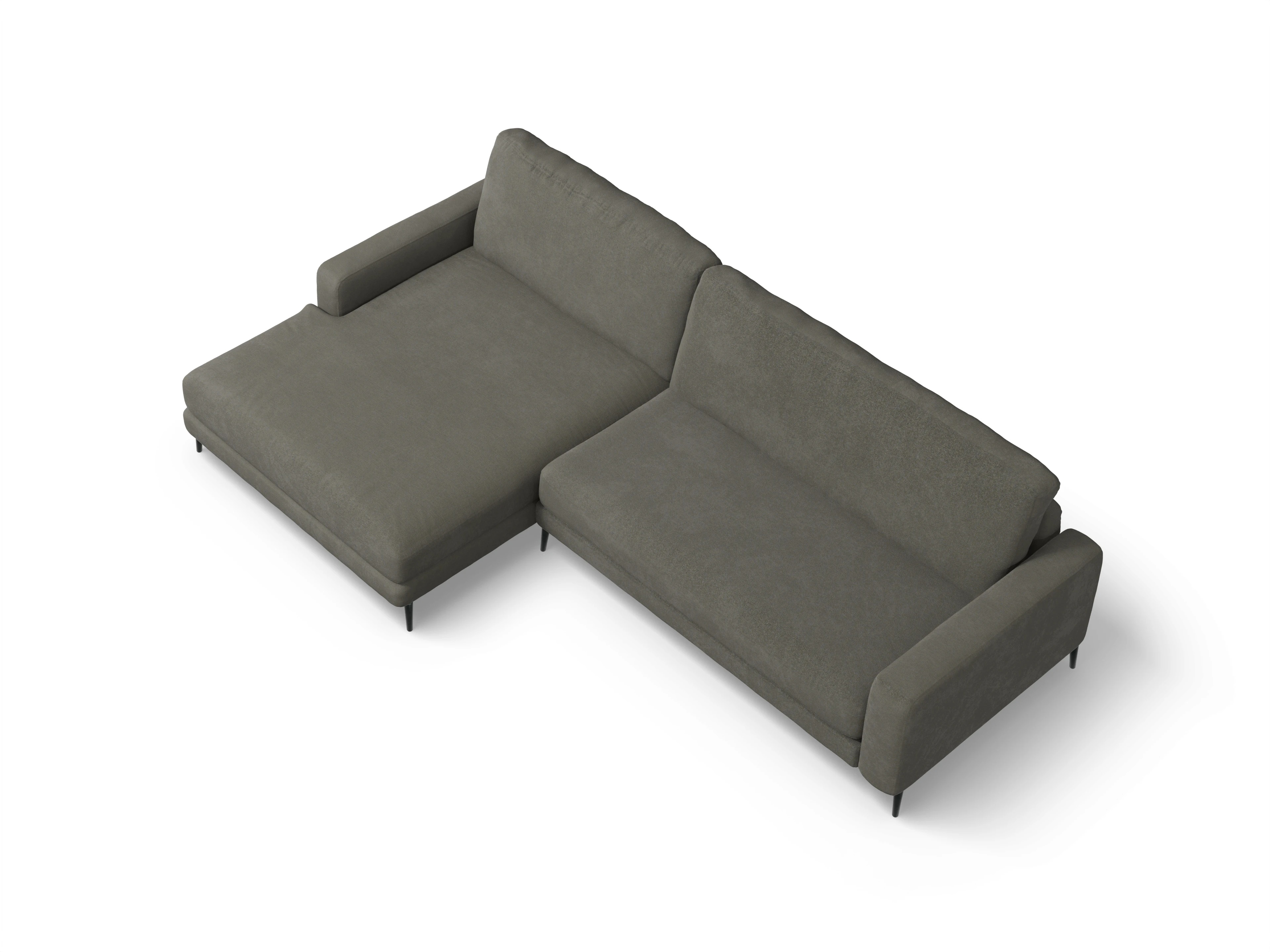 Urbana LOXL Medium L Ansicht des Produktes Urbana Ecksofa links Abschluss offen in Stoff Grau