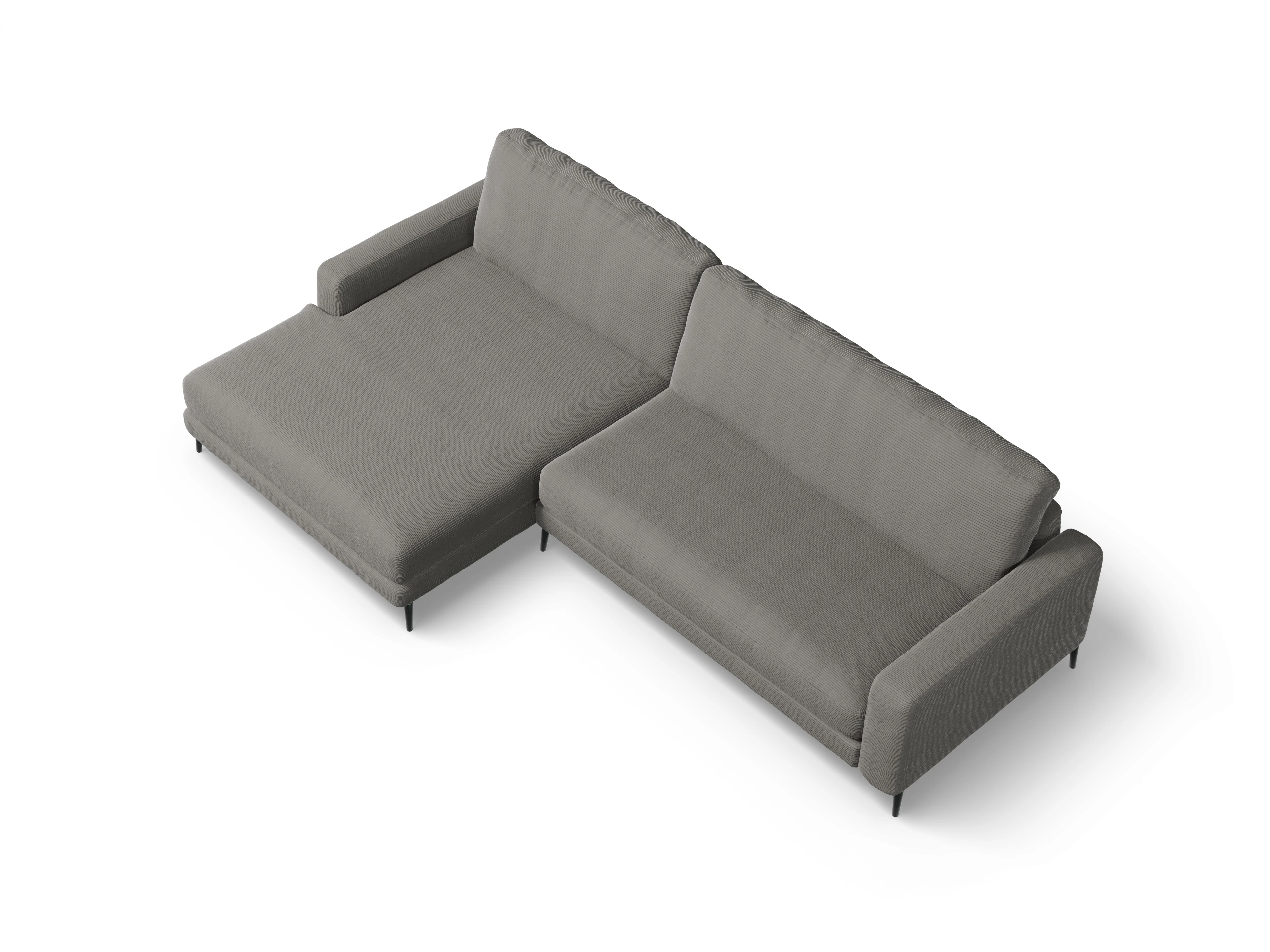 Urbana LOXL Medium L Ansicht des Produktes Urbana Ecksofa links Abschluss offen in Stoff Grau
