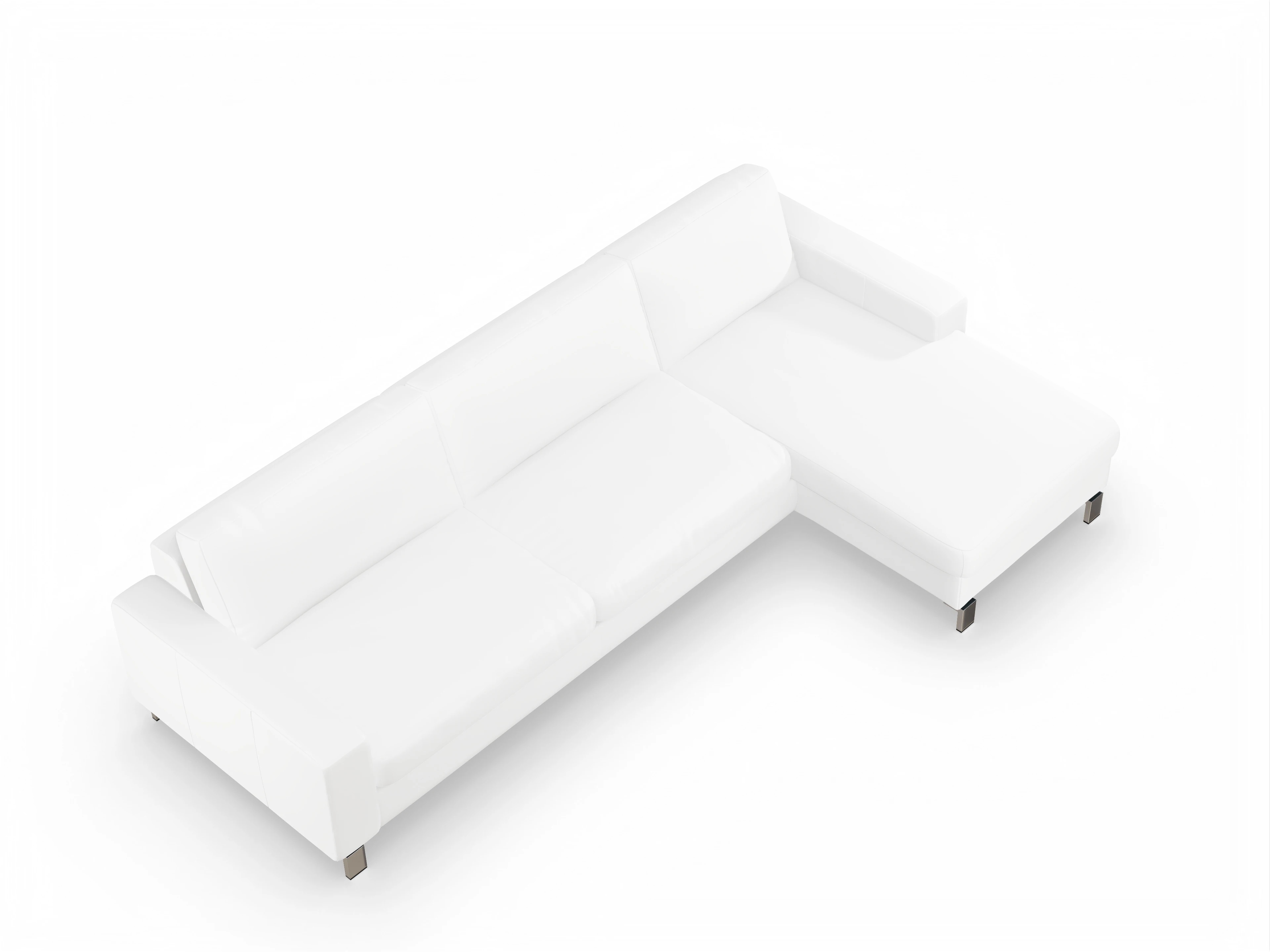 Ansicht des Produktes Indiana Ecksofa rechts Abschluss offen in Leder Beige