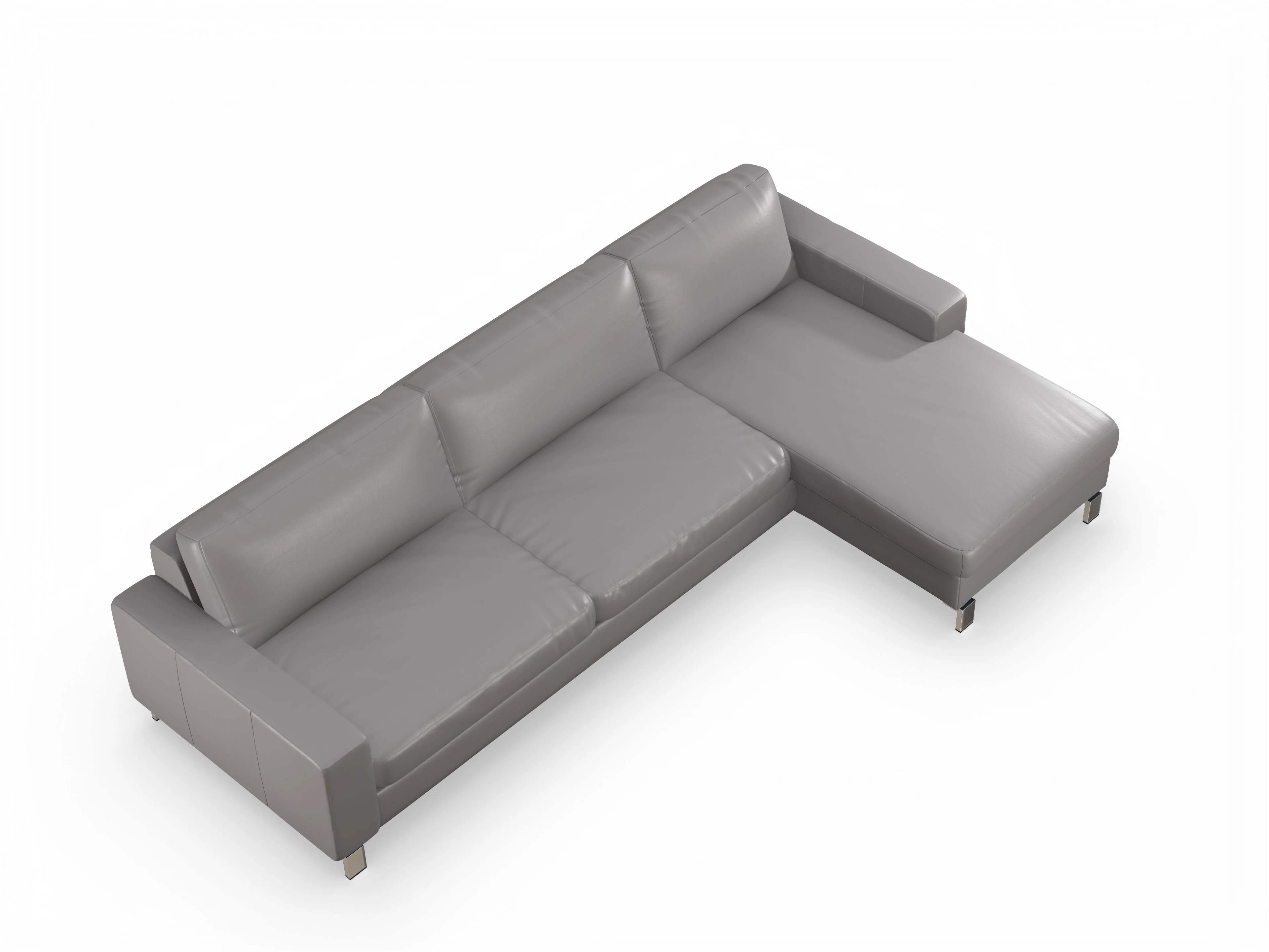 Ansicht des Produktes Indiana Ecksofa rechts Abschluss offen in Leder Grau
