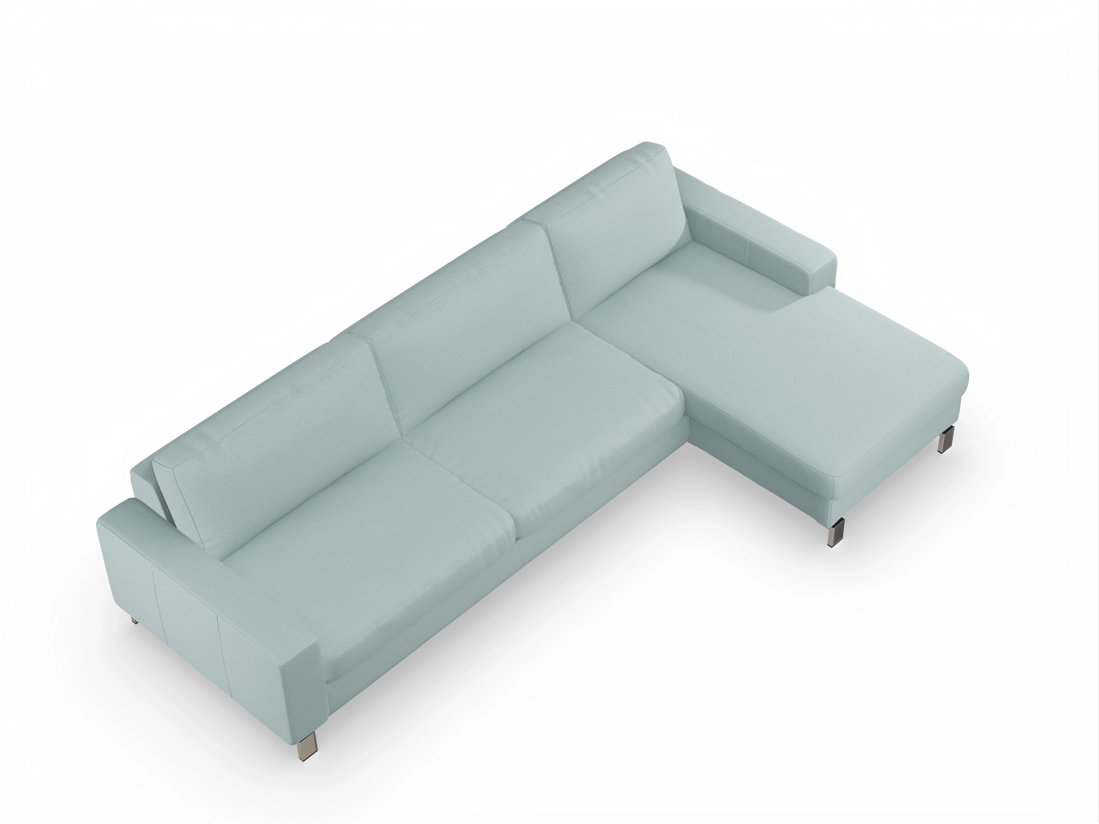 Ansicht des Produktes Indiana Ecksofa rechts Abschluss offen in Stoff Blau