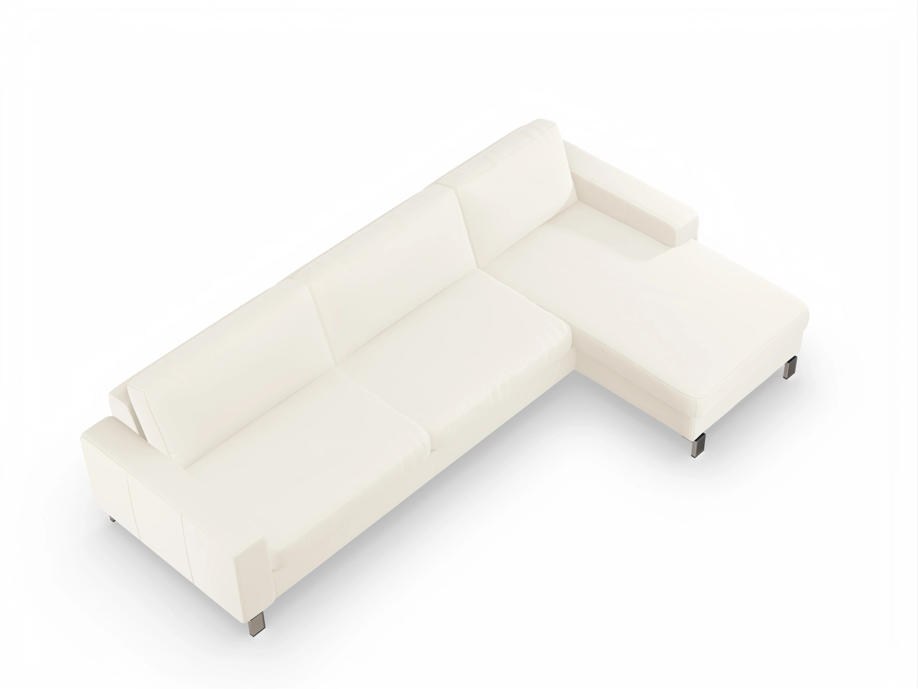 Ansicht des Produktes Indiana Ecksofa rechts Abschluss offen in Stoff Beige