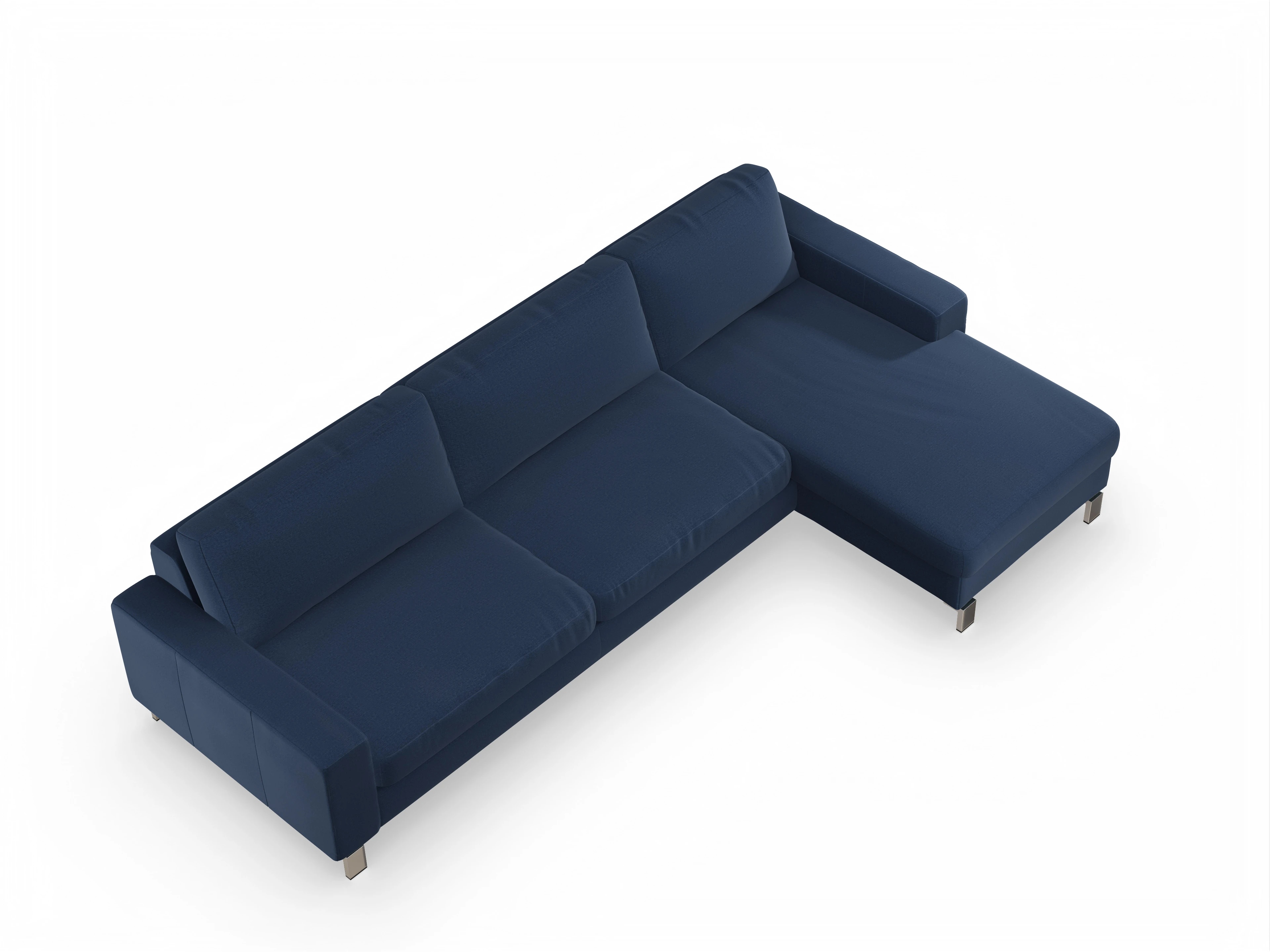 Ansicht des Produktes Indiana Ecksofa rechts Abschluss offen in Stoff Blau