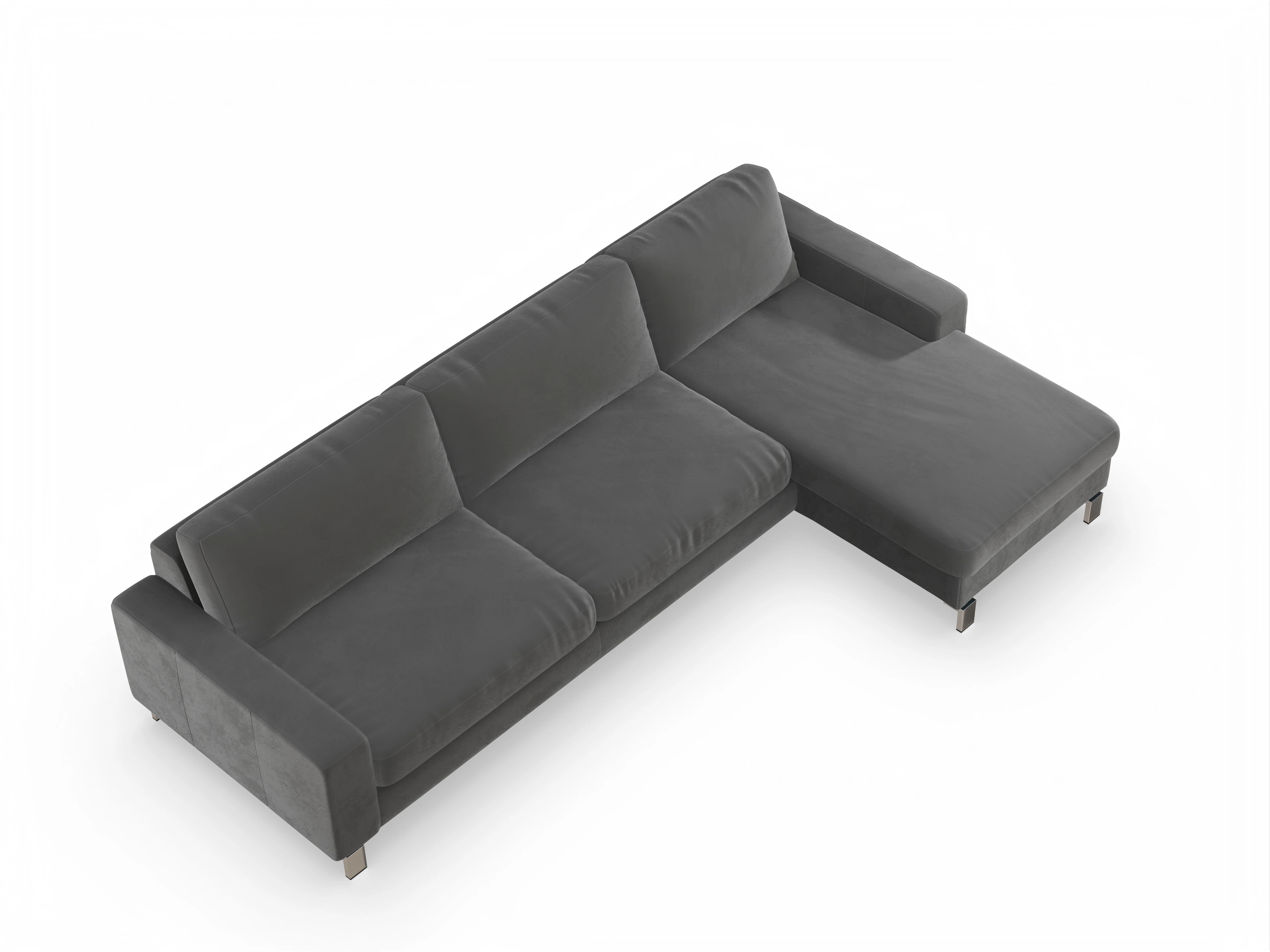 Ansicht des Produktes Indiana Ecksofa rechts Abschluss offen in Stoff Grau