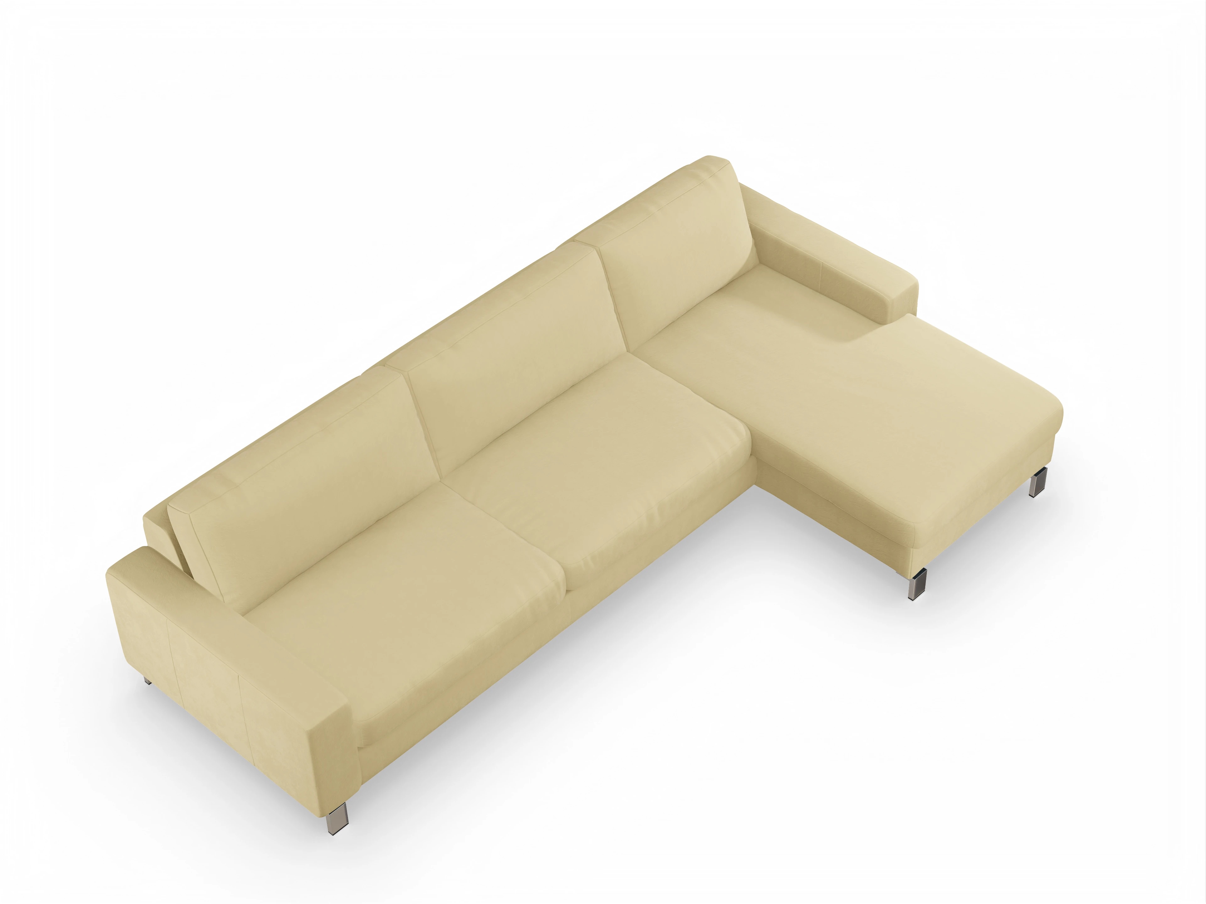 Ansicht des Produktes Indiana Ecksofa rechts Abschluss offen in Stoff Beige
