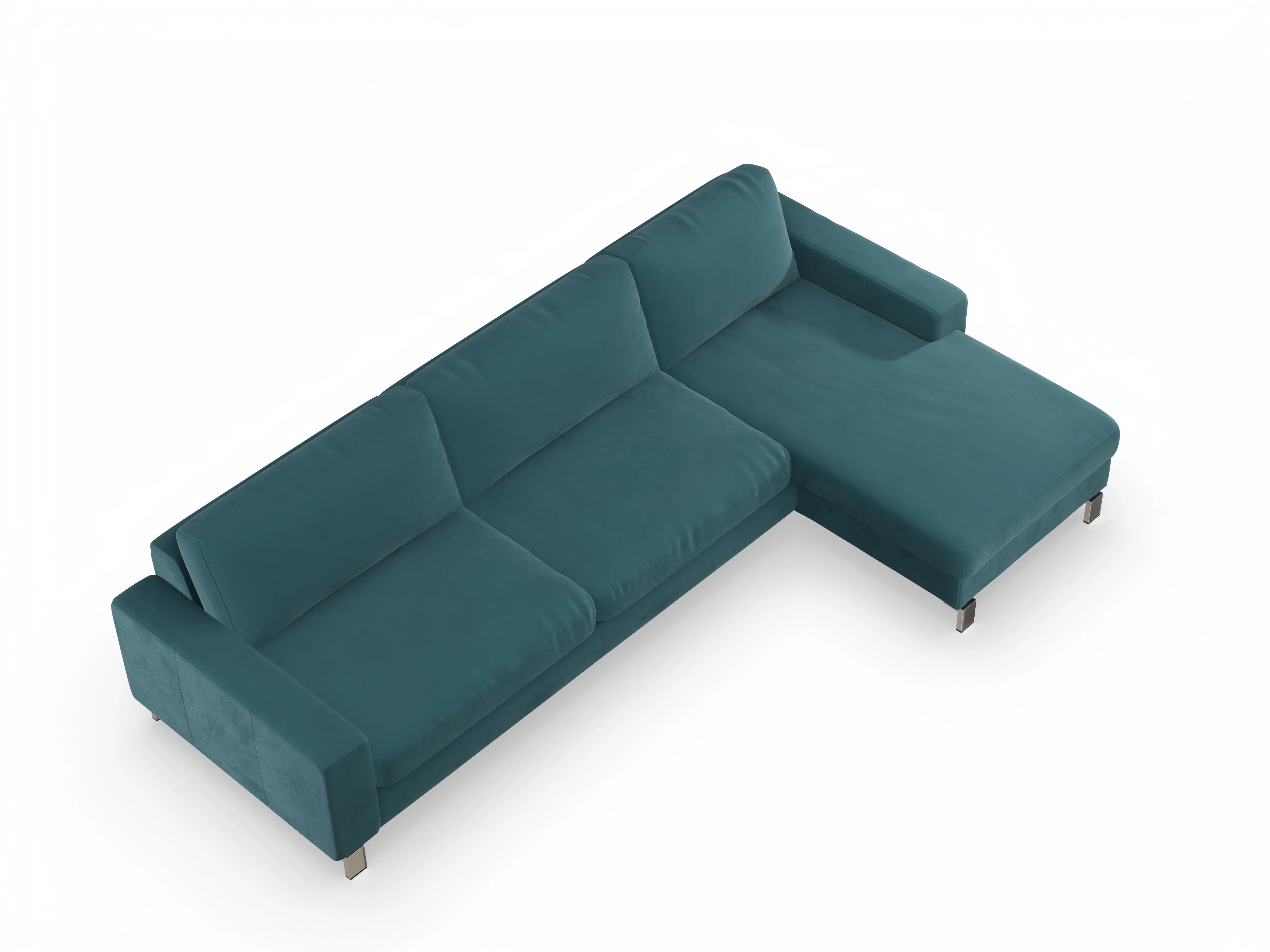 Ansicht des Produktes Indiana Ecksofa rechts Abschluss offen in Stoff Blau