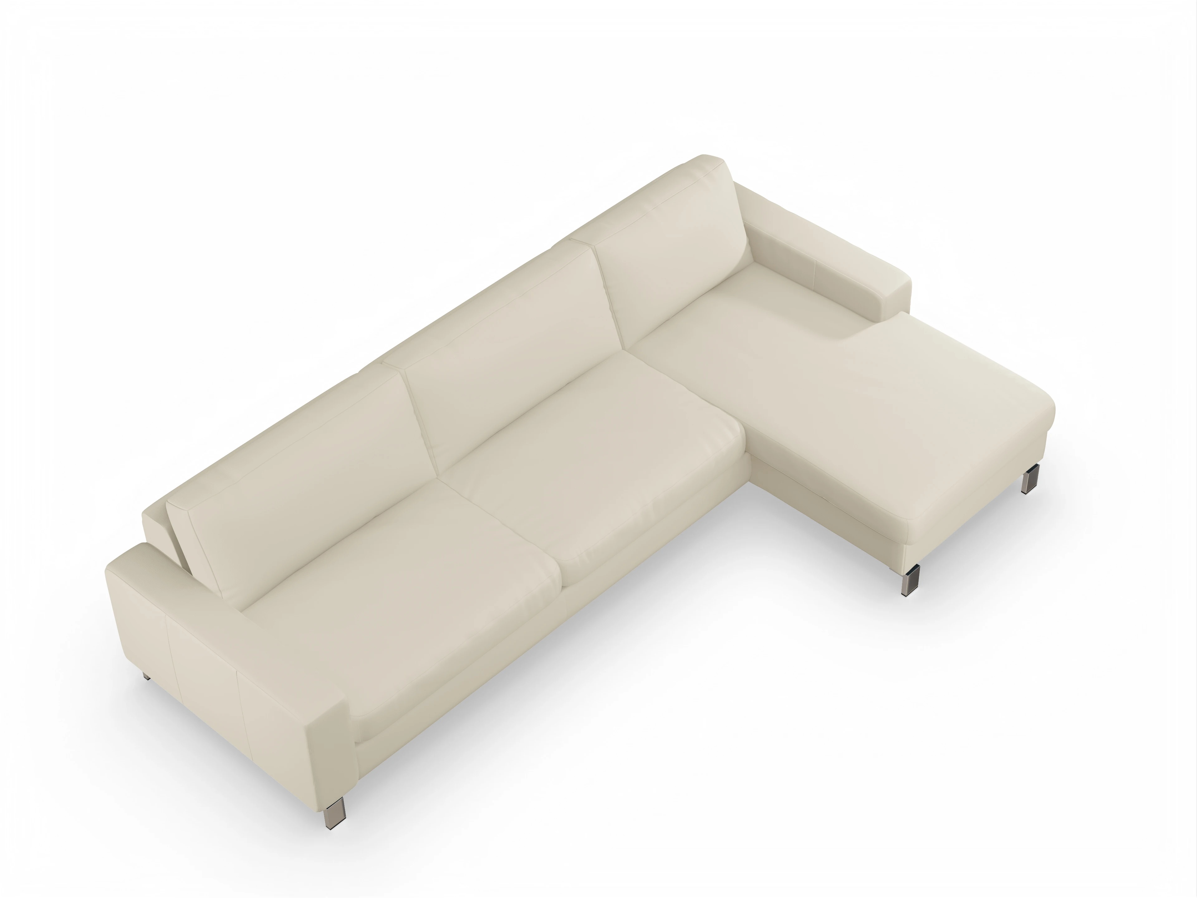 Ansicht des Produktes Indiana Ecksofa rechts Abschluss offen in Leder Beige