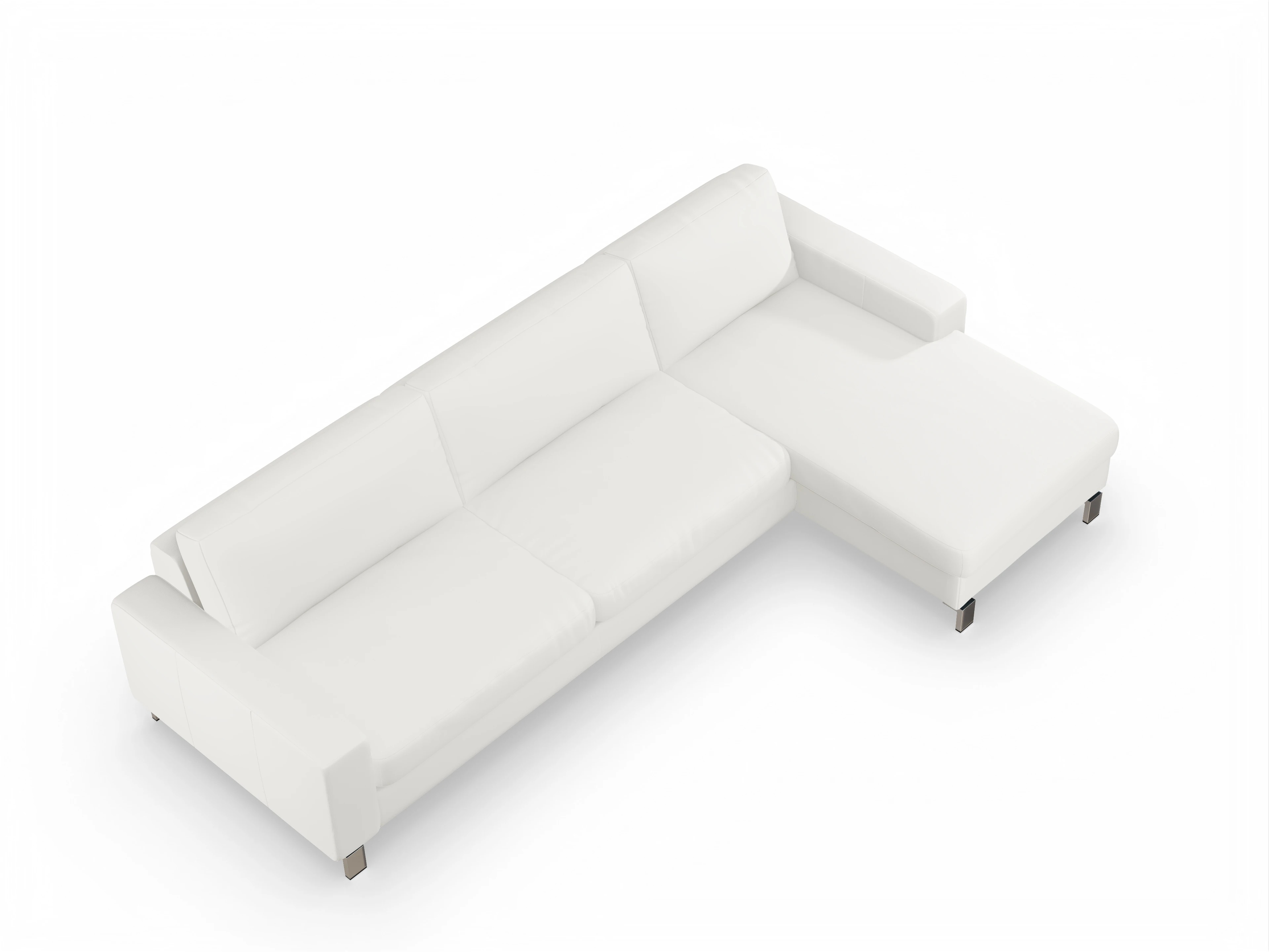 Ansicht des Produktes Indiana Ecksofa rechts Abschluss offen in Leder Weiss