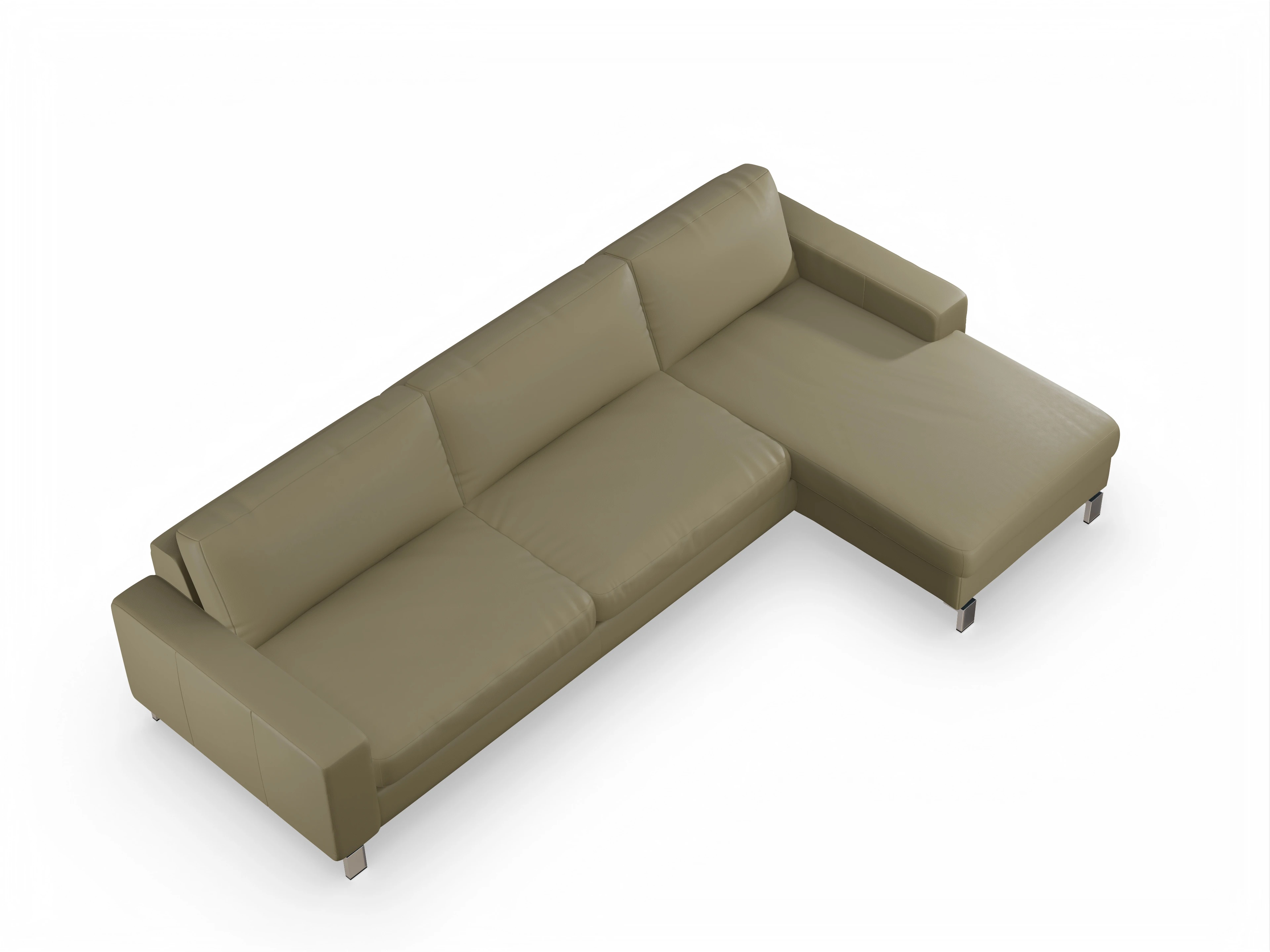 Ansicht des Produktes Indiana Ecksofa rechts Abschluss offen in Leder Braun