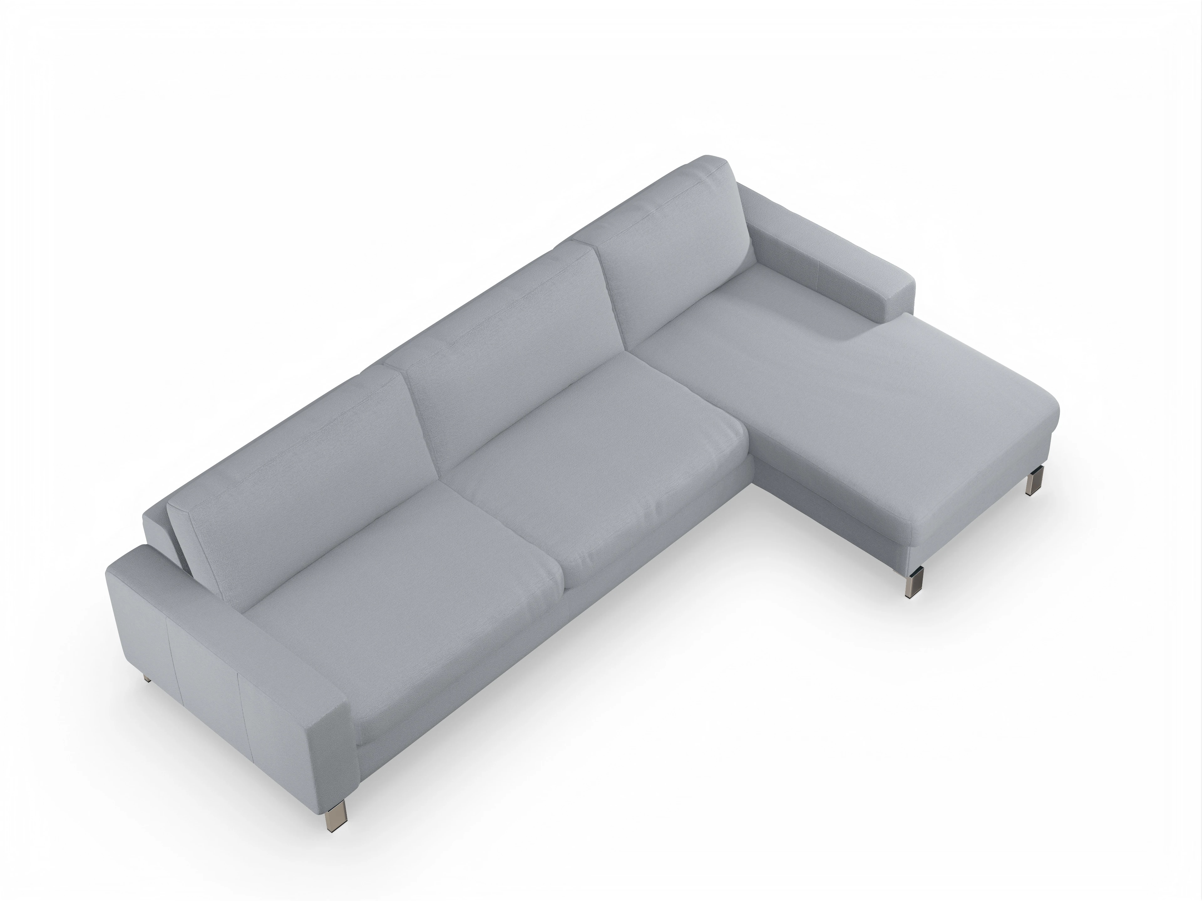 Ansicht des Produktes Indiana Ecksofa rechts Abschluss offen in Stoff Blau