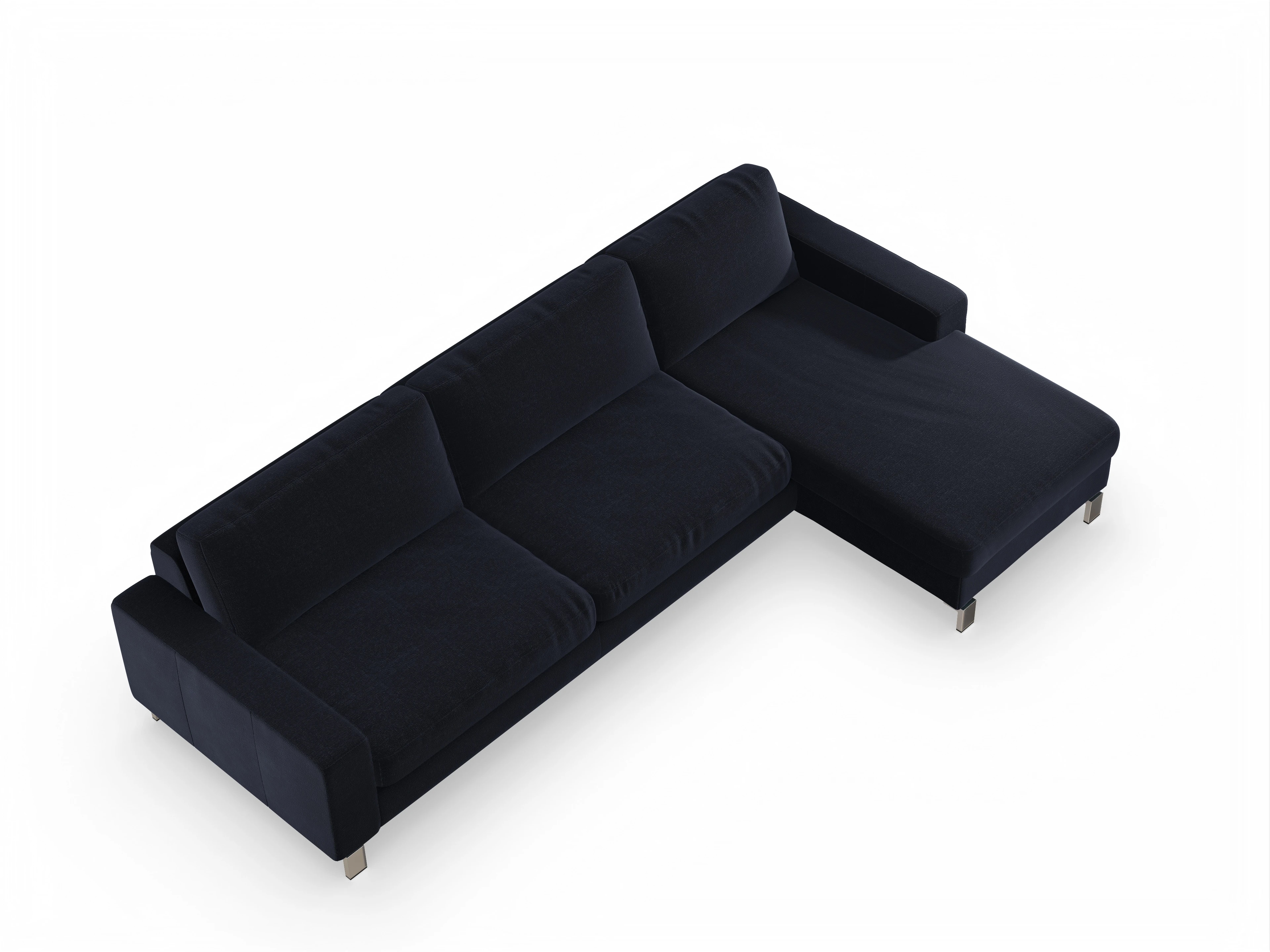 Ansicht des Produktes Indiana Ecksofa rechts Abschluss offen in Stoff Blau