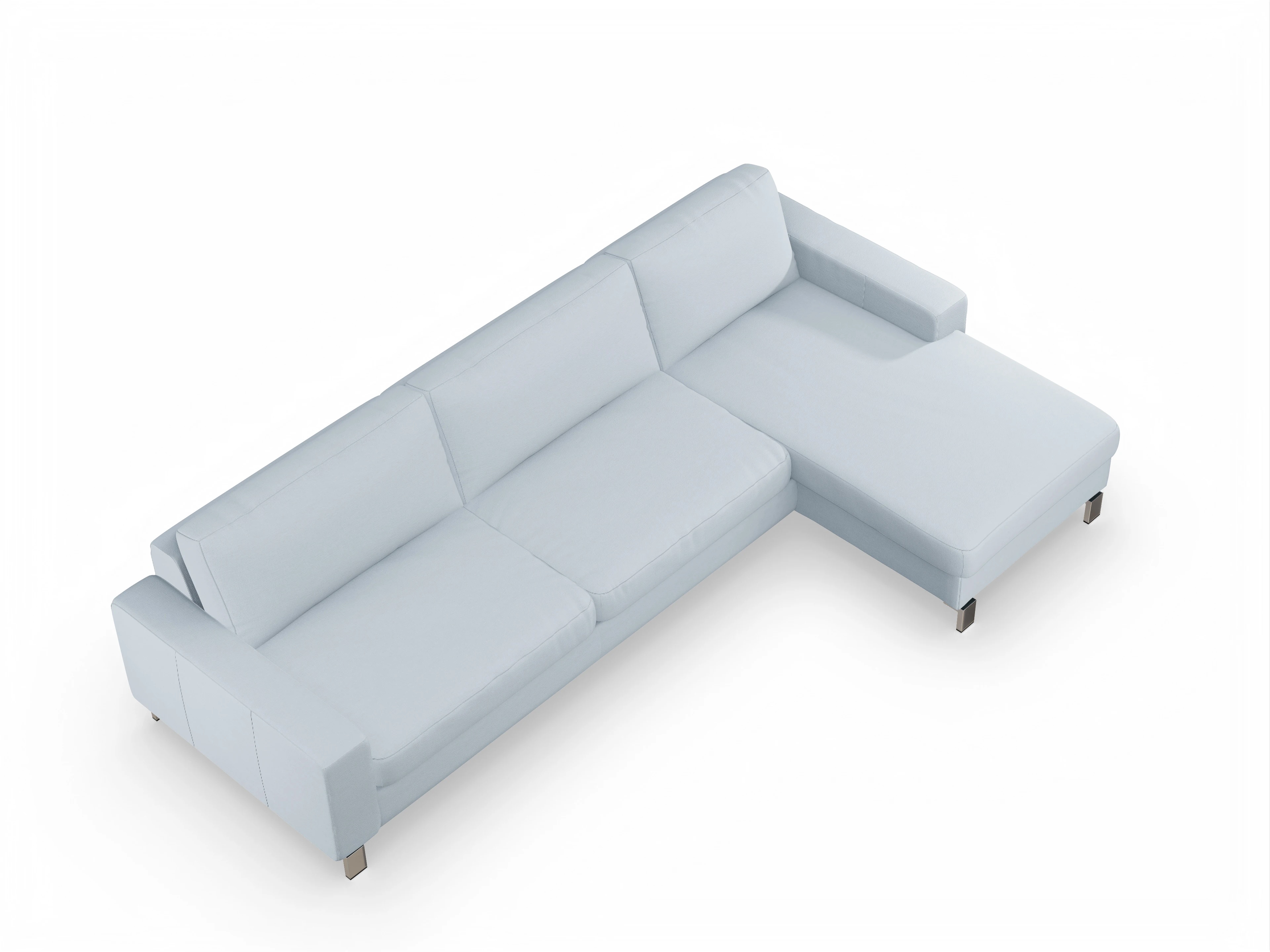 Ansicht des Produktes Indiana Ecksofa rechts Abschluss offen in Stoff Blau