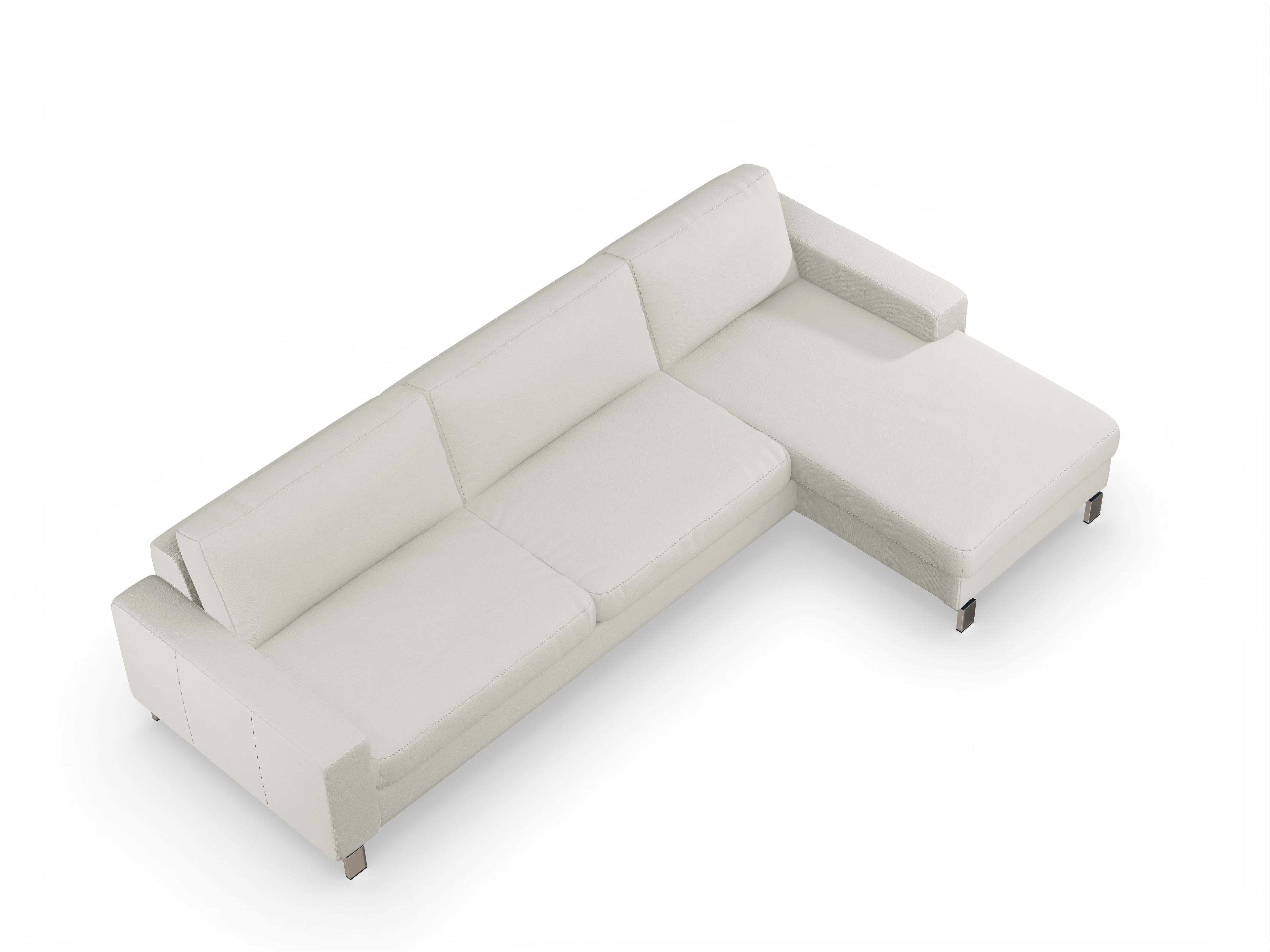 Ansicht des Produktes Indiana Ecksofa rechts Abschluss offen in Stoff Beige