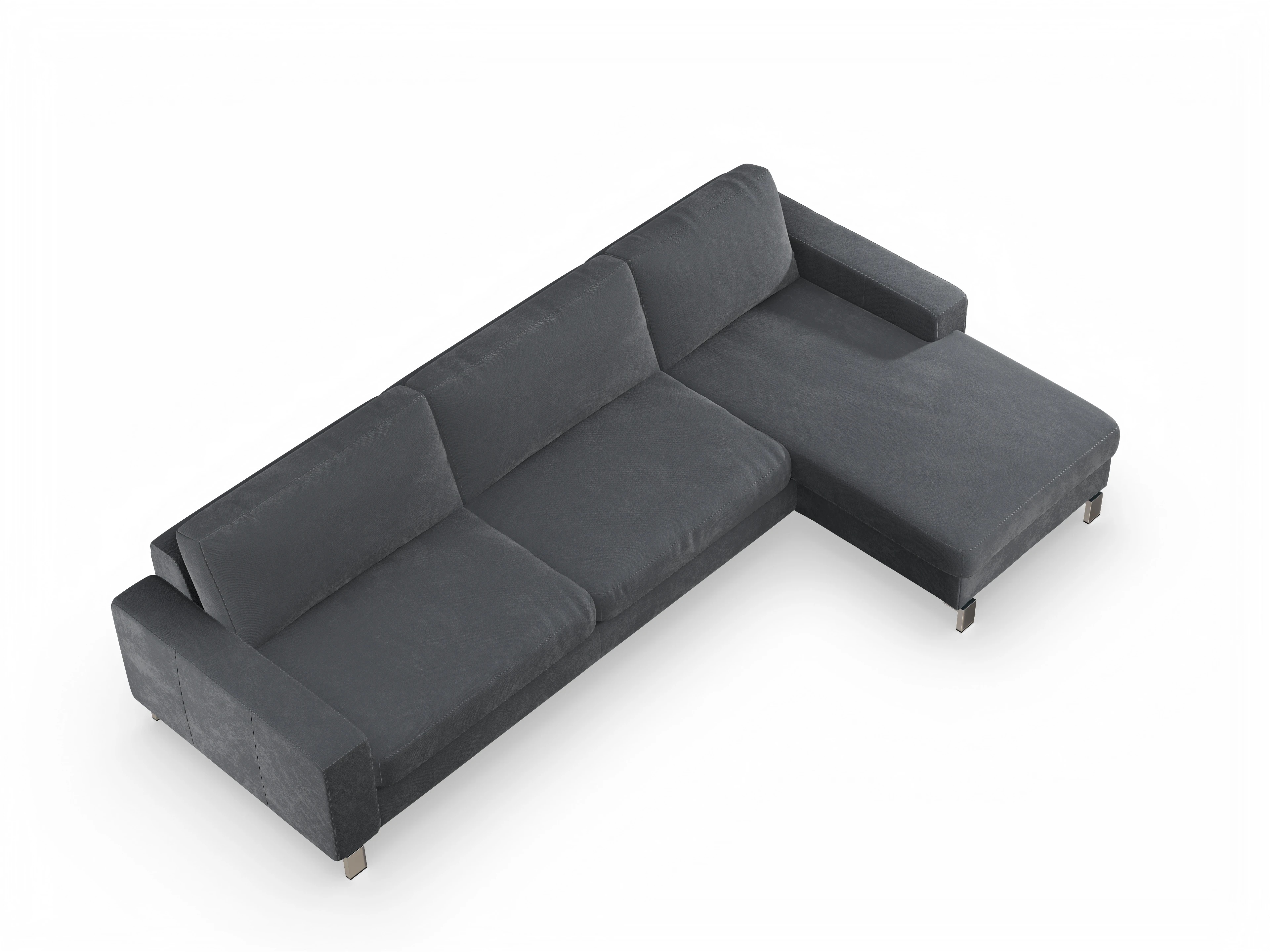 Ansicht des Produktes Indiana Ecksofa rechts Abschluss offen in Stoff Braun