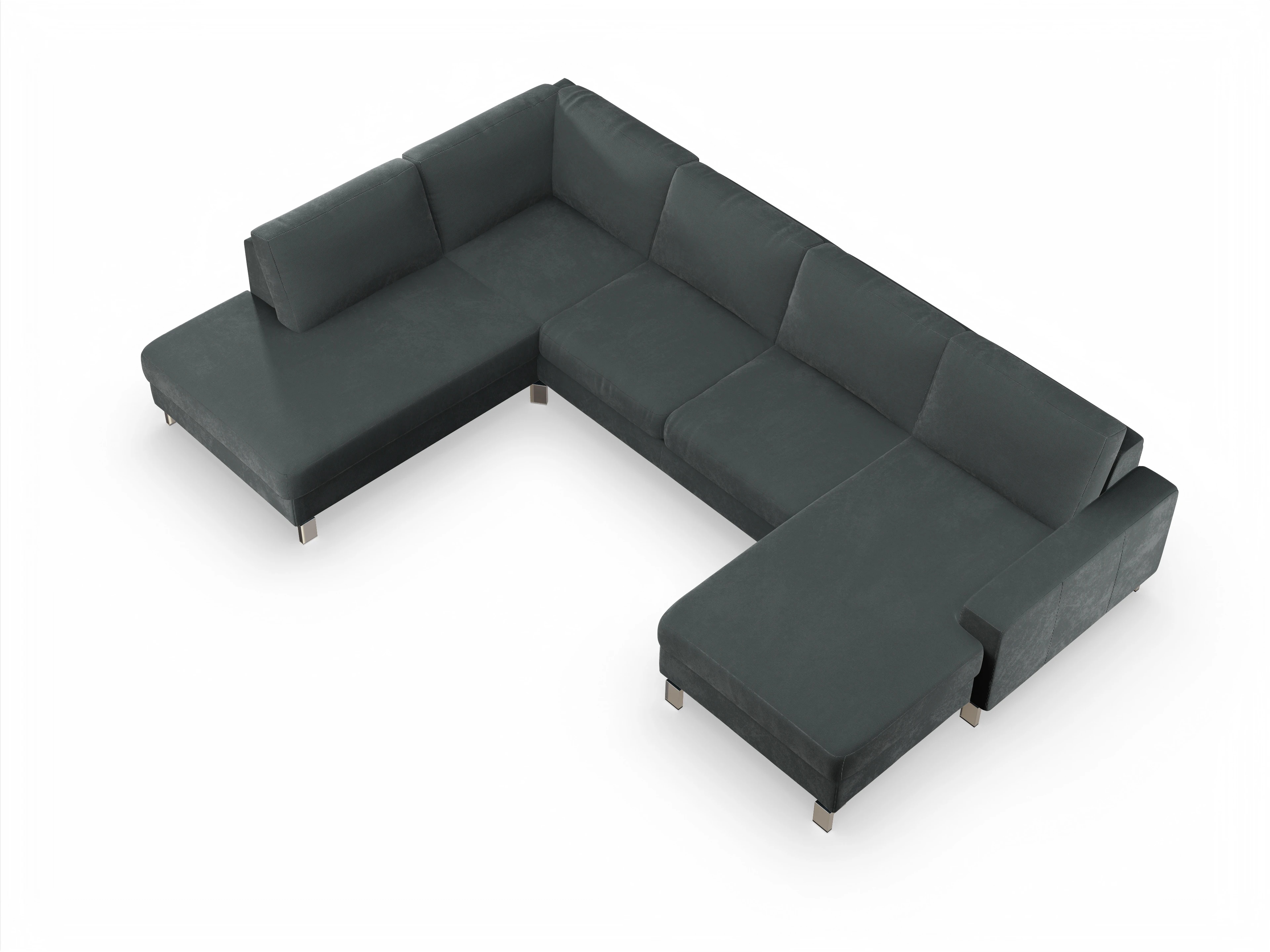 Ansicht des Produktes Indiana Wohnlandschaft offen beidseitig in Stoff Grau