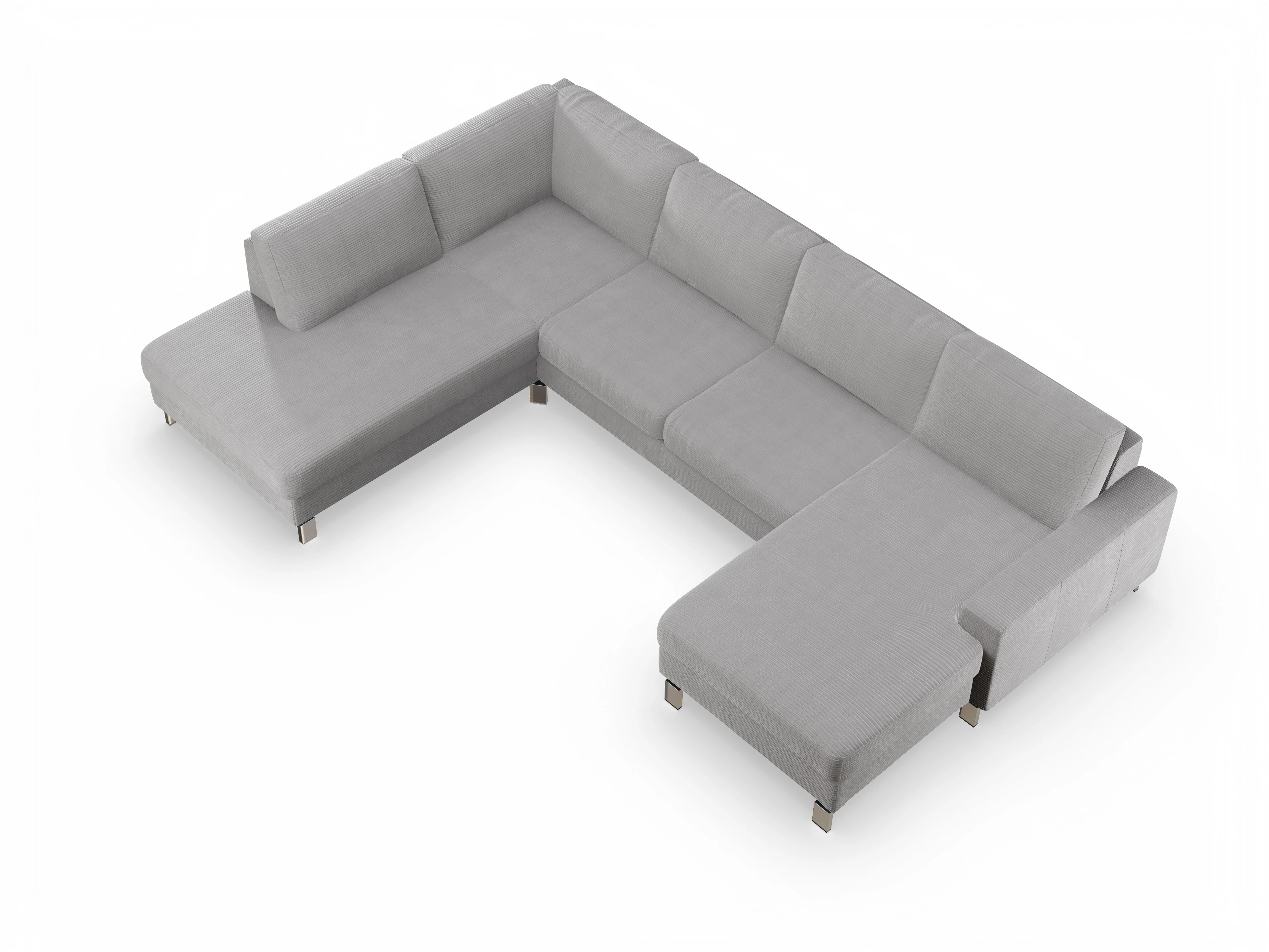 Ansicht des Produktes Indiana Wohnlandschaft offen beidseitig in Stoff Grau