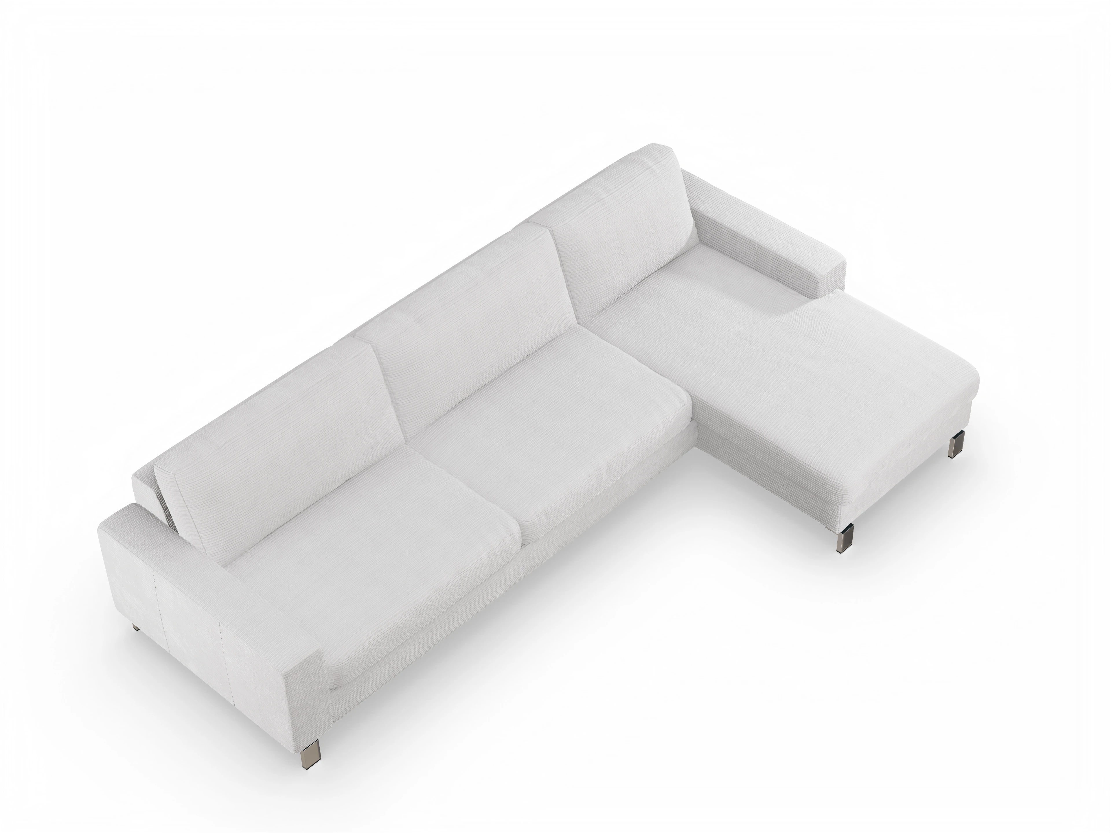 Ansicht des Produktes Indiana Ecksofa rechts Abschluss offen in Stoff Grau