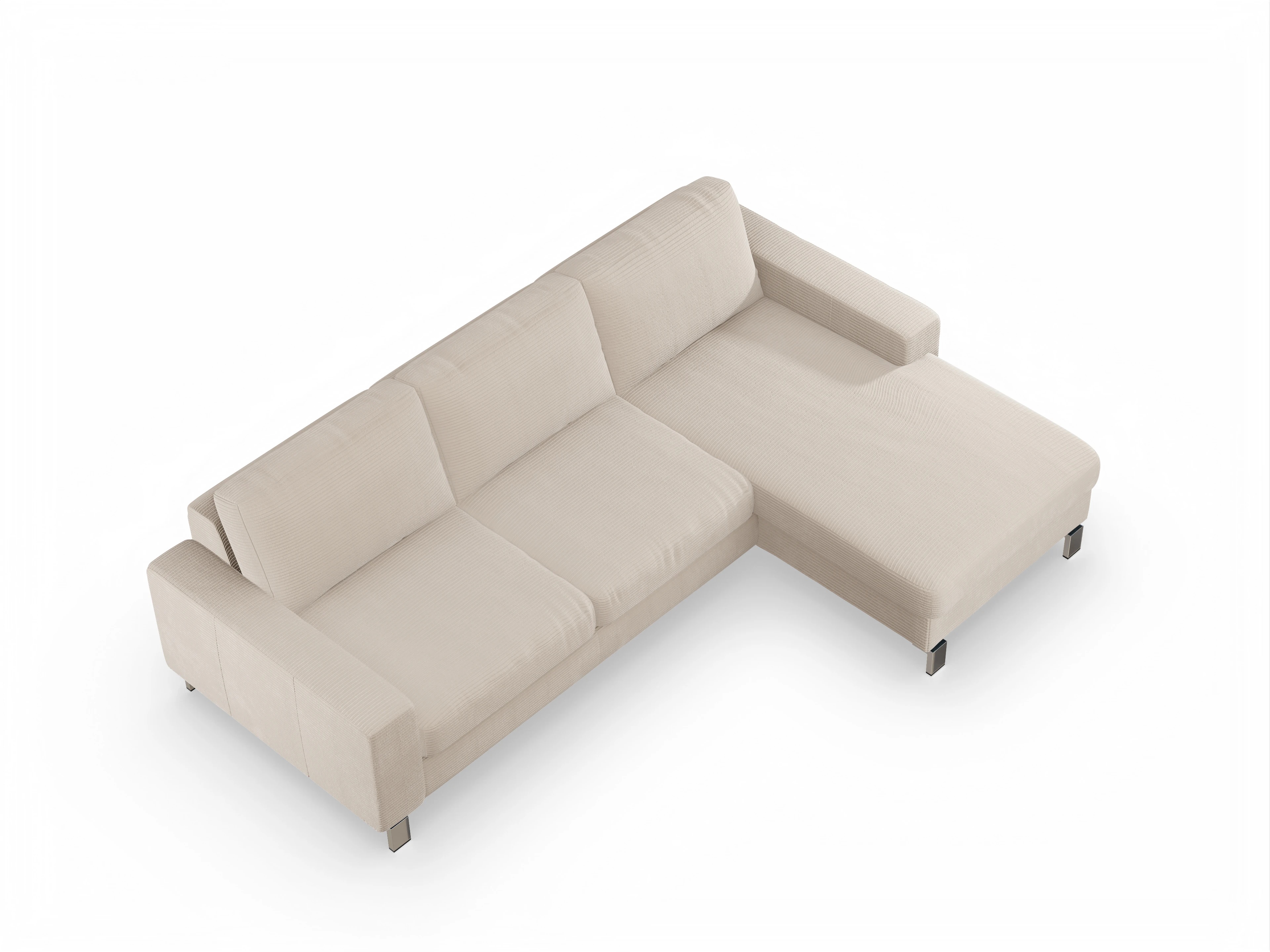 Ansicht des Produktes Indiana Ecksofa rechts Abschluss offen in Stoff Beige