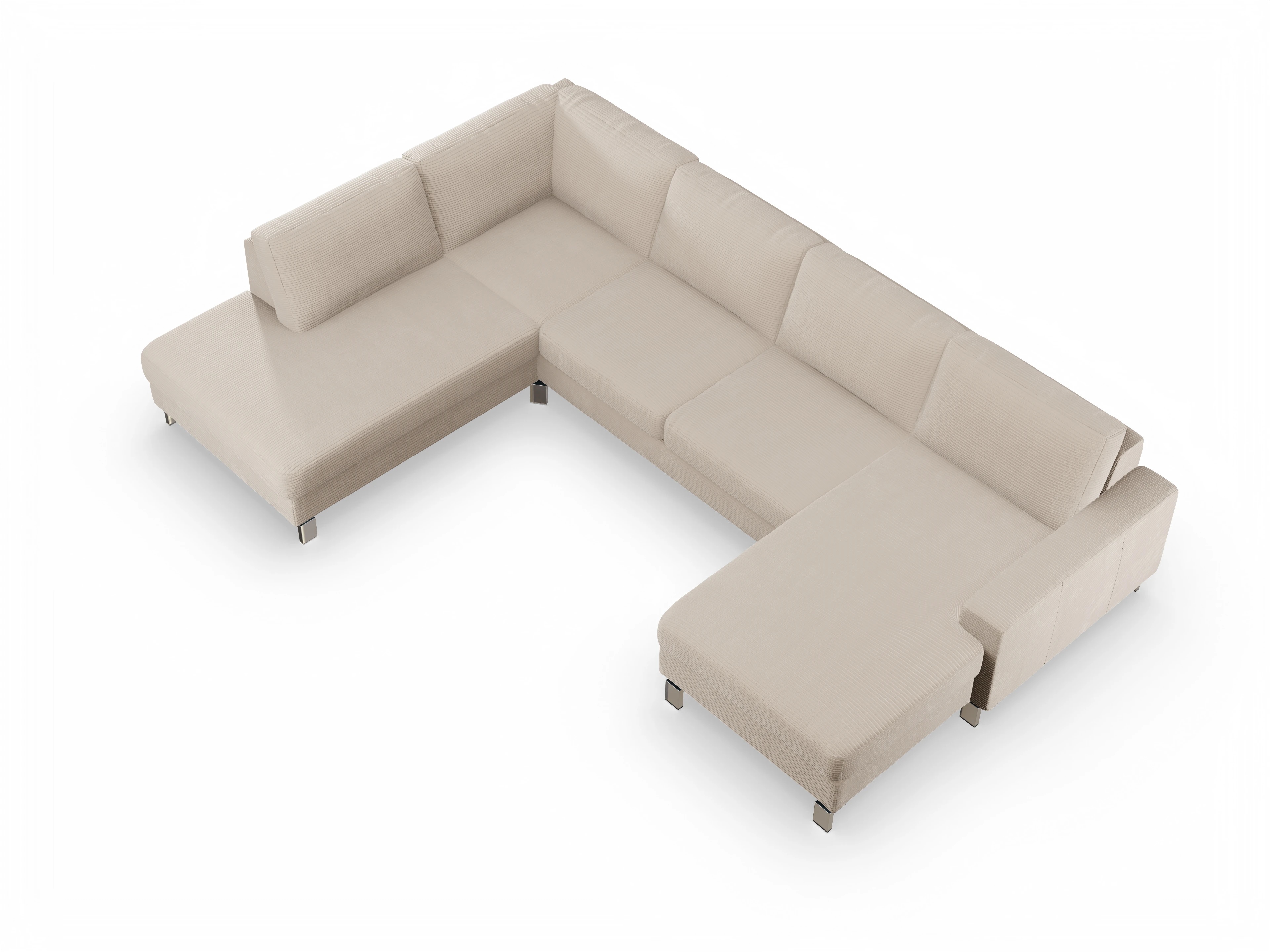 Ansicht des Produktes Indiana Wohnlandschaft offen beidseitig in Stoff Beige