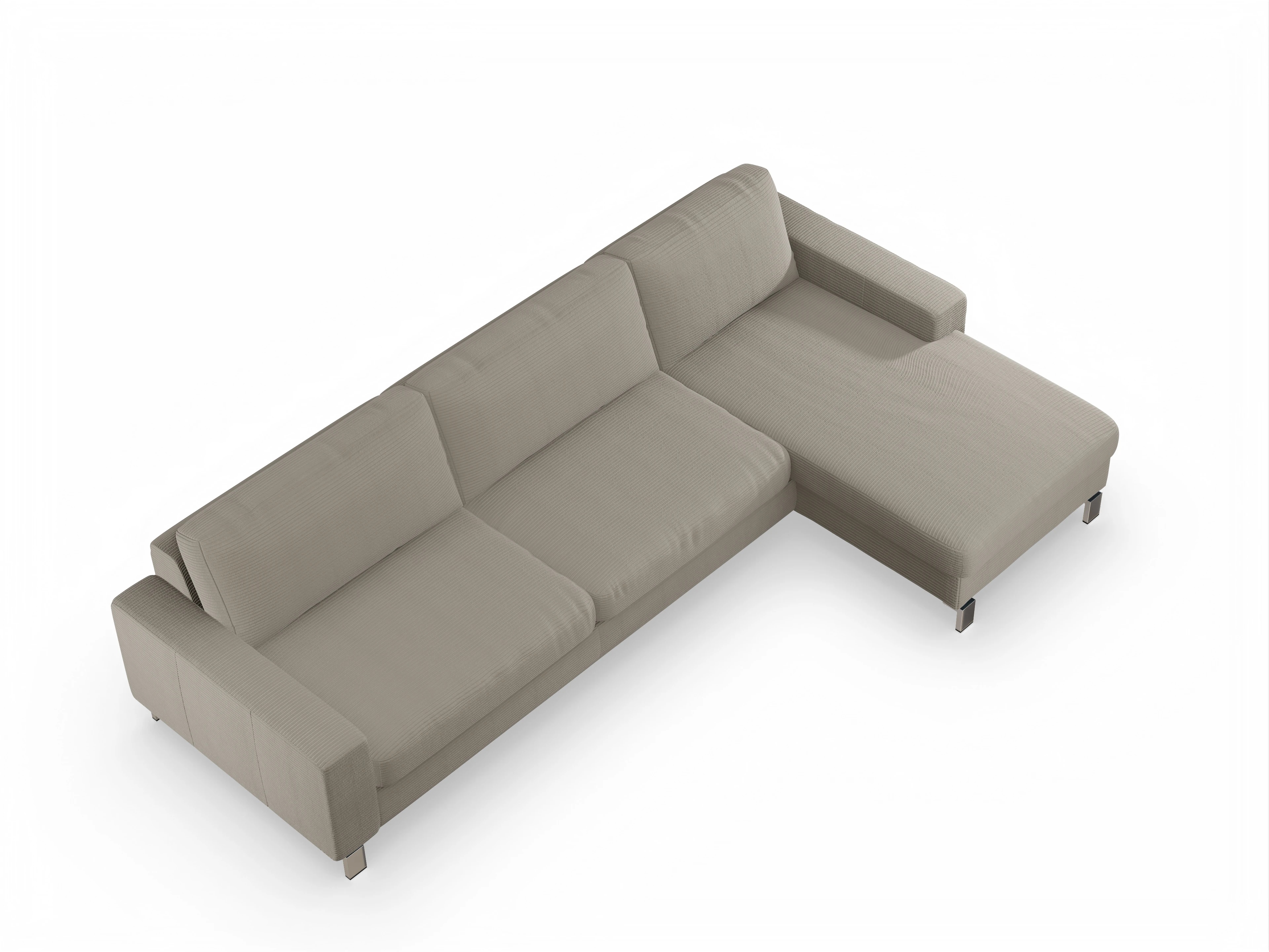 Ansicht des Produktes Indiana Ecksofa rechts Abschluss offen in Stoff Braun