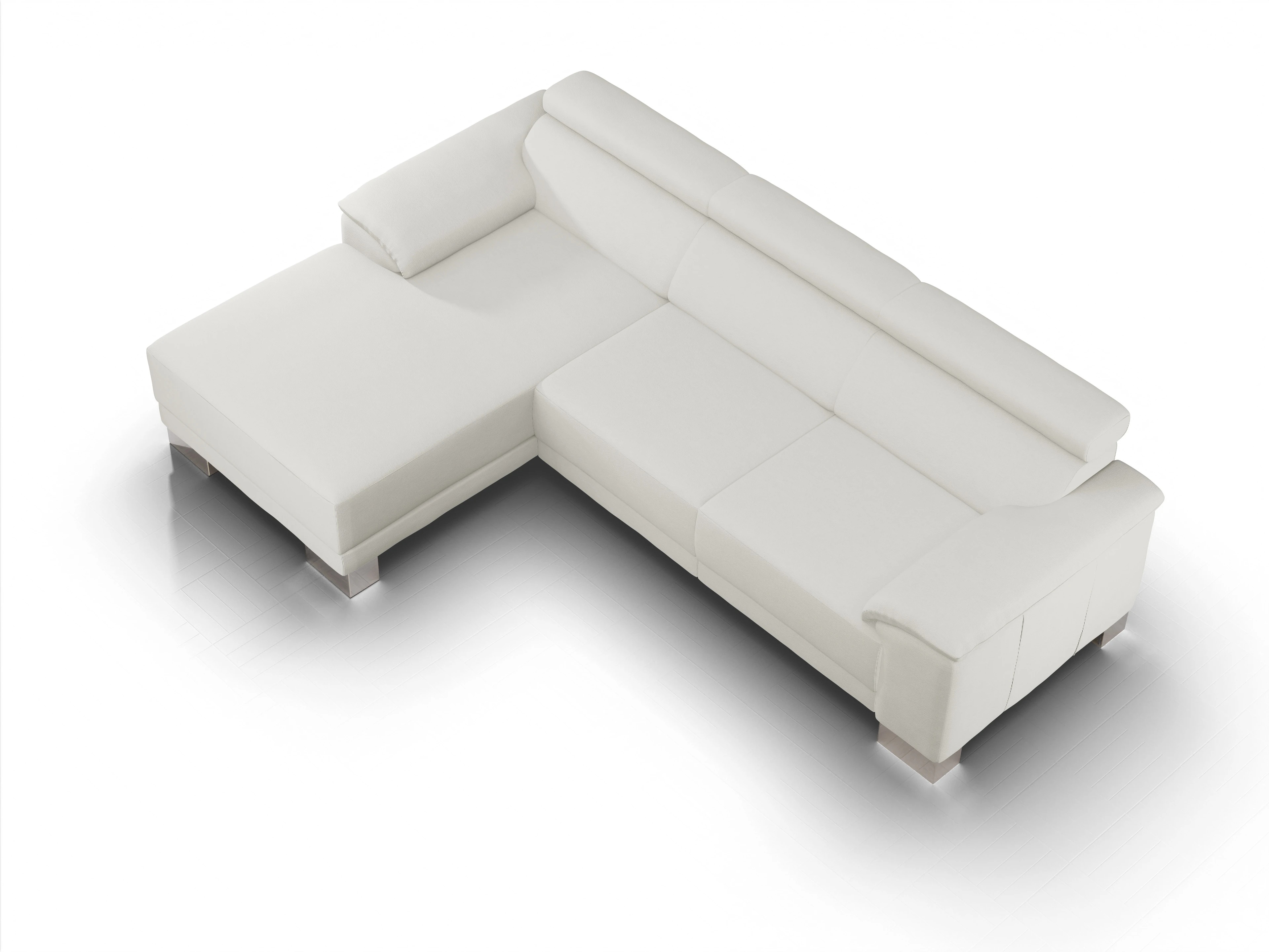 Ansicht des Produktes Antonio Ecksofa links Abschluss offen in Stoff Beige