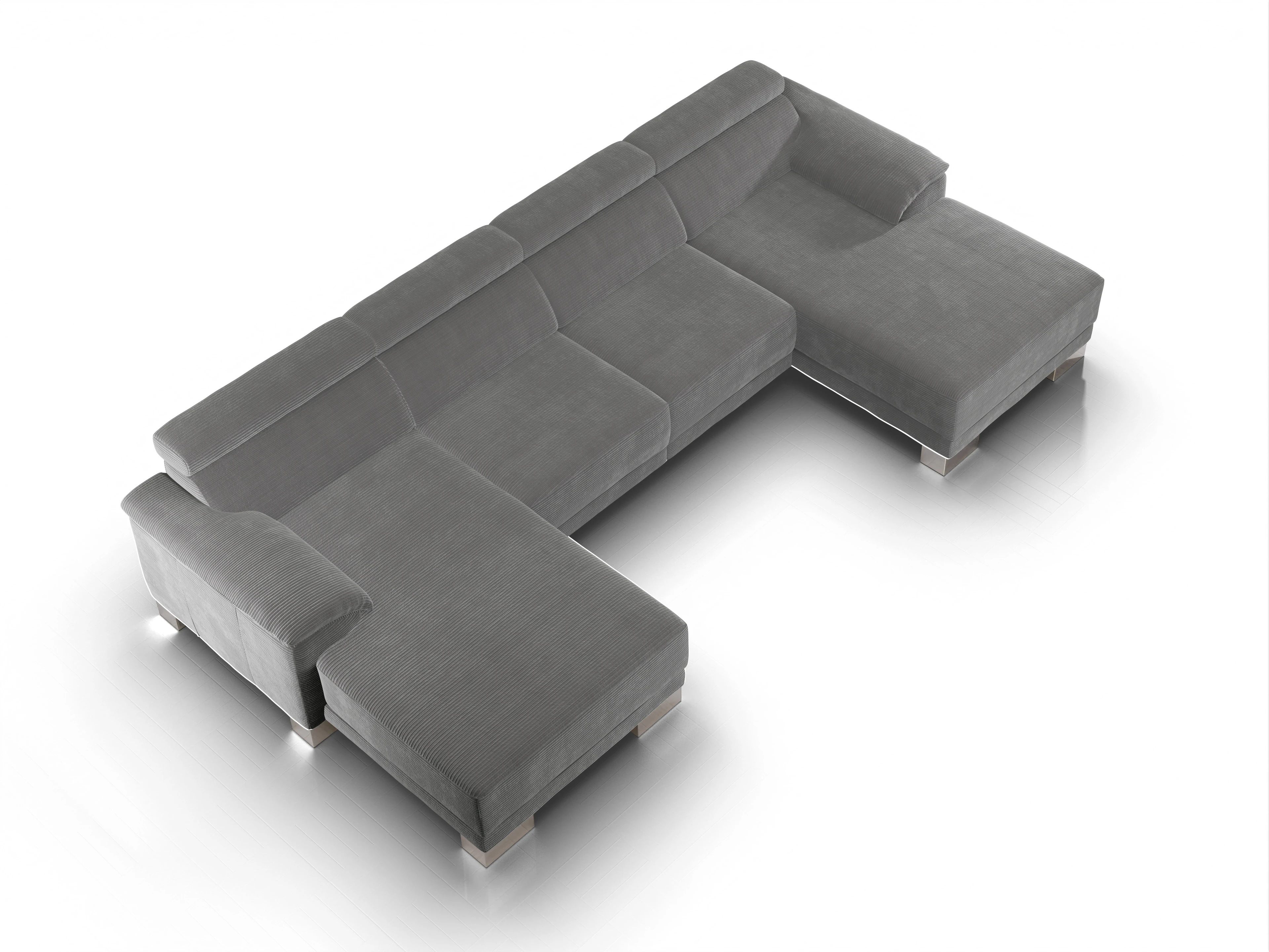 Ansicht des Produktes Antonio Wohnlandschaft offen beidseitig in Stoff Grau