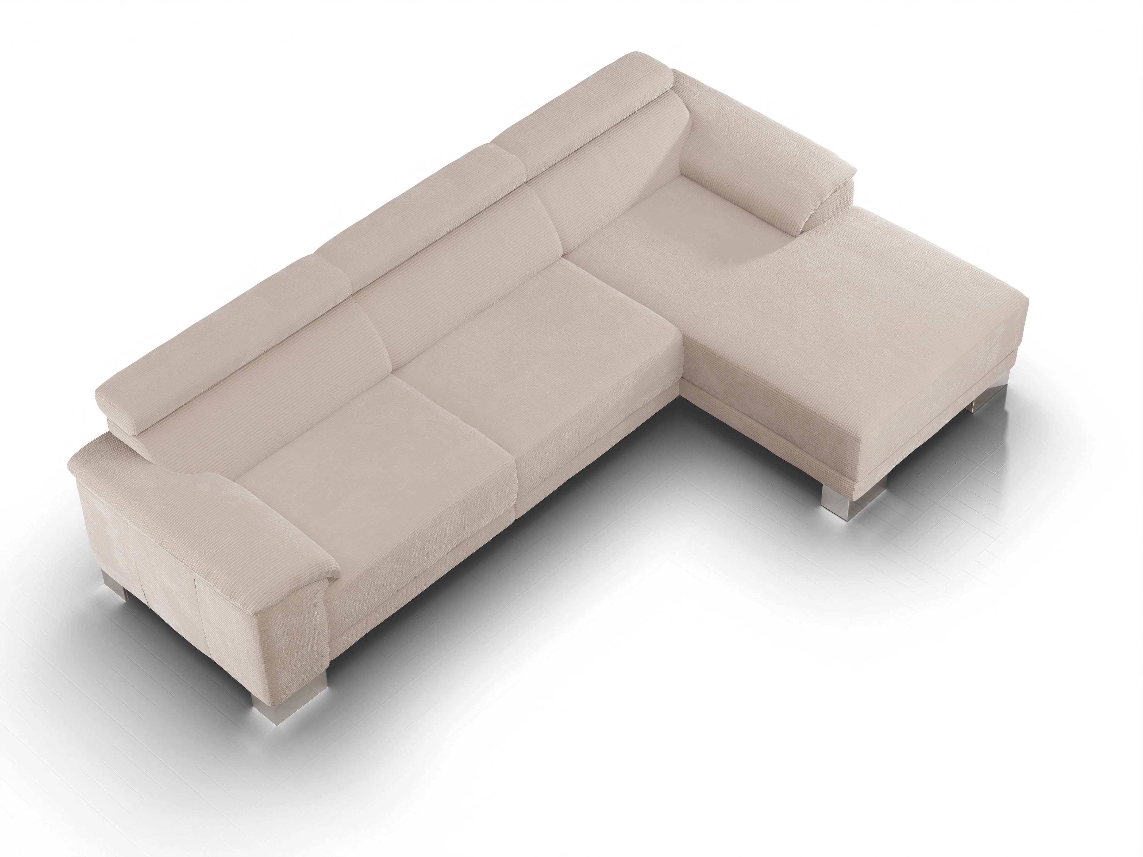 Ansicht des Produktes Antonio Ecksofa rechts Abschluss offen in Stoff Braun