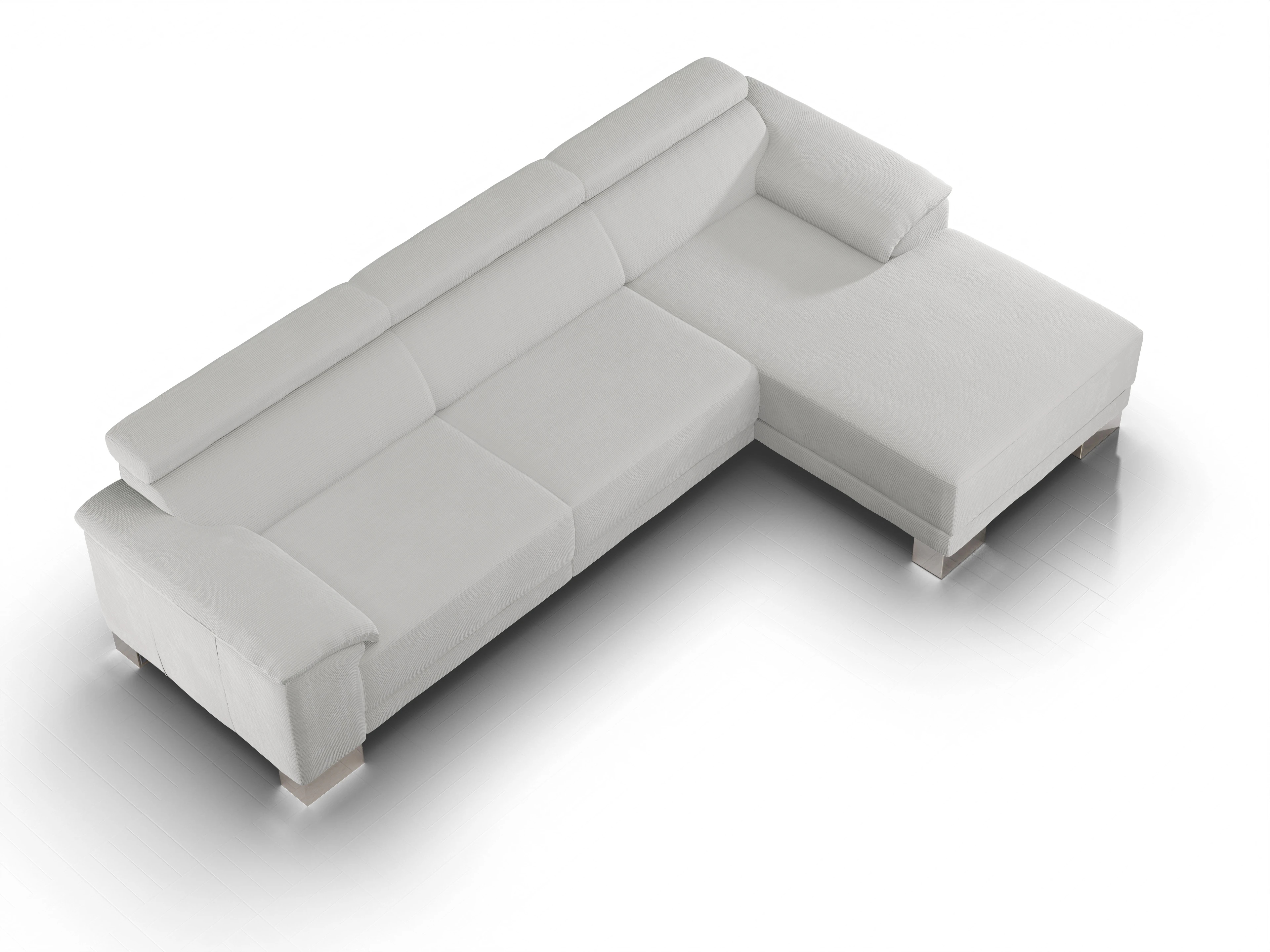 Ansicht des Produktes Antonio Ecksofa rechts Abschluss offen in Stoff Grau