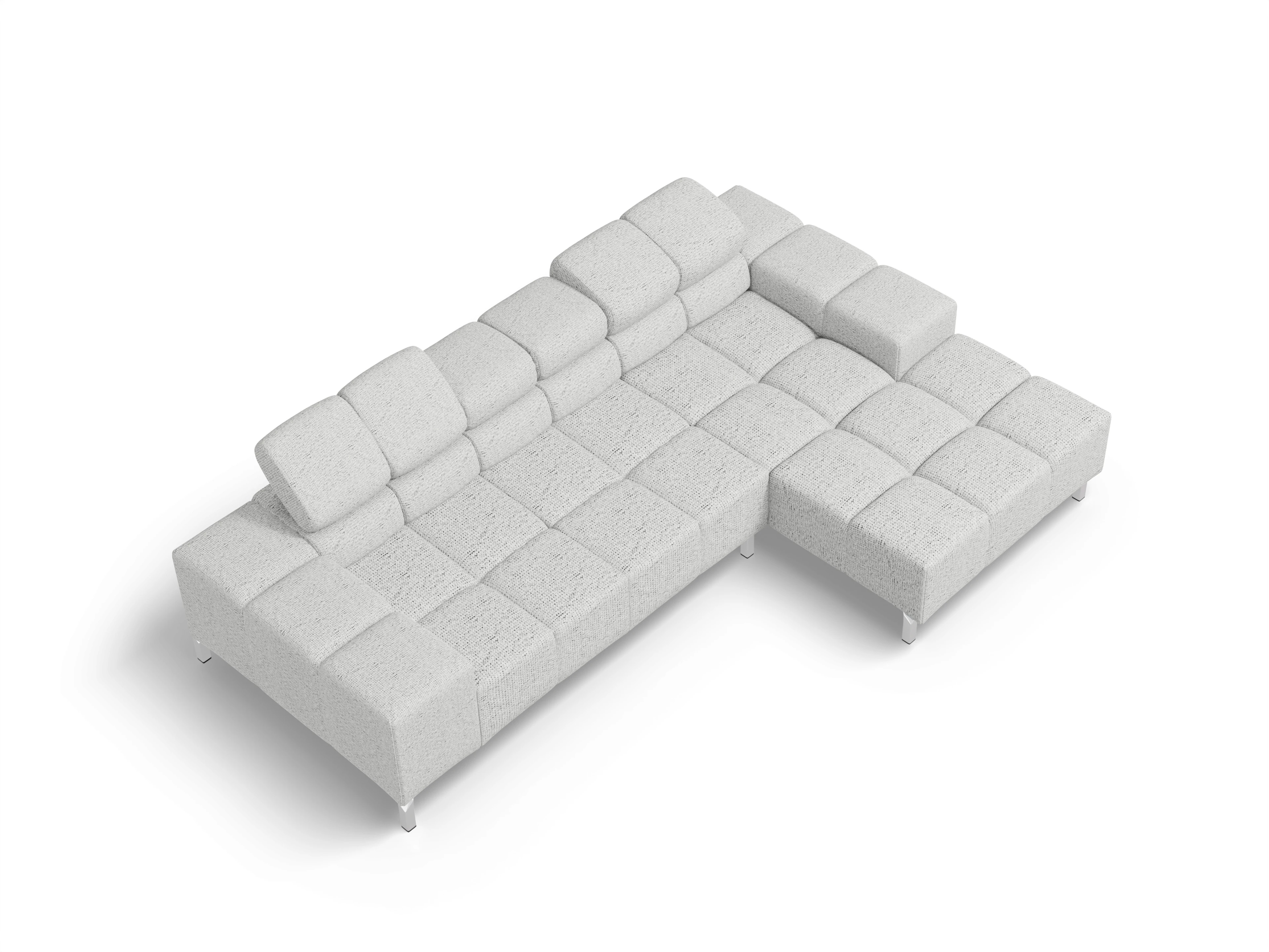 Wilo Ecksofa Longchair R Ansicht des Produktes Wilo Ecksofa rechts Abschluss offen in Stoff Grau